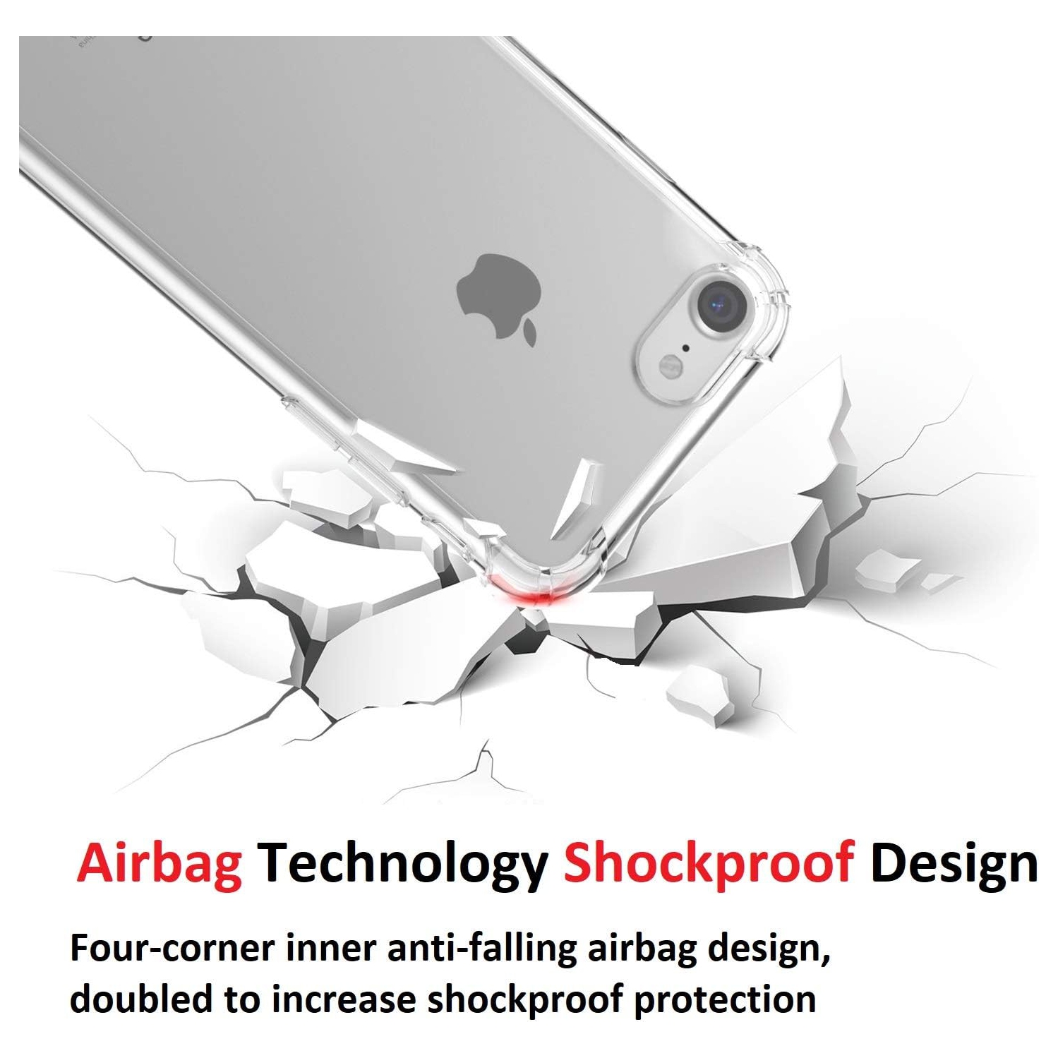 Apple iPhone 6/6S Clear Case with Shockproof Bumper Durable Transparent Cover with Impact-Resistant Protection