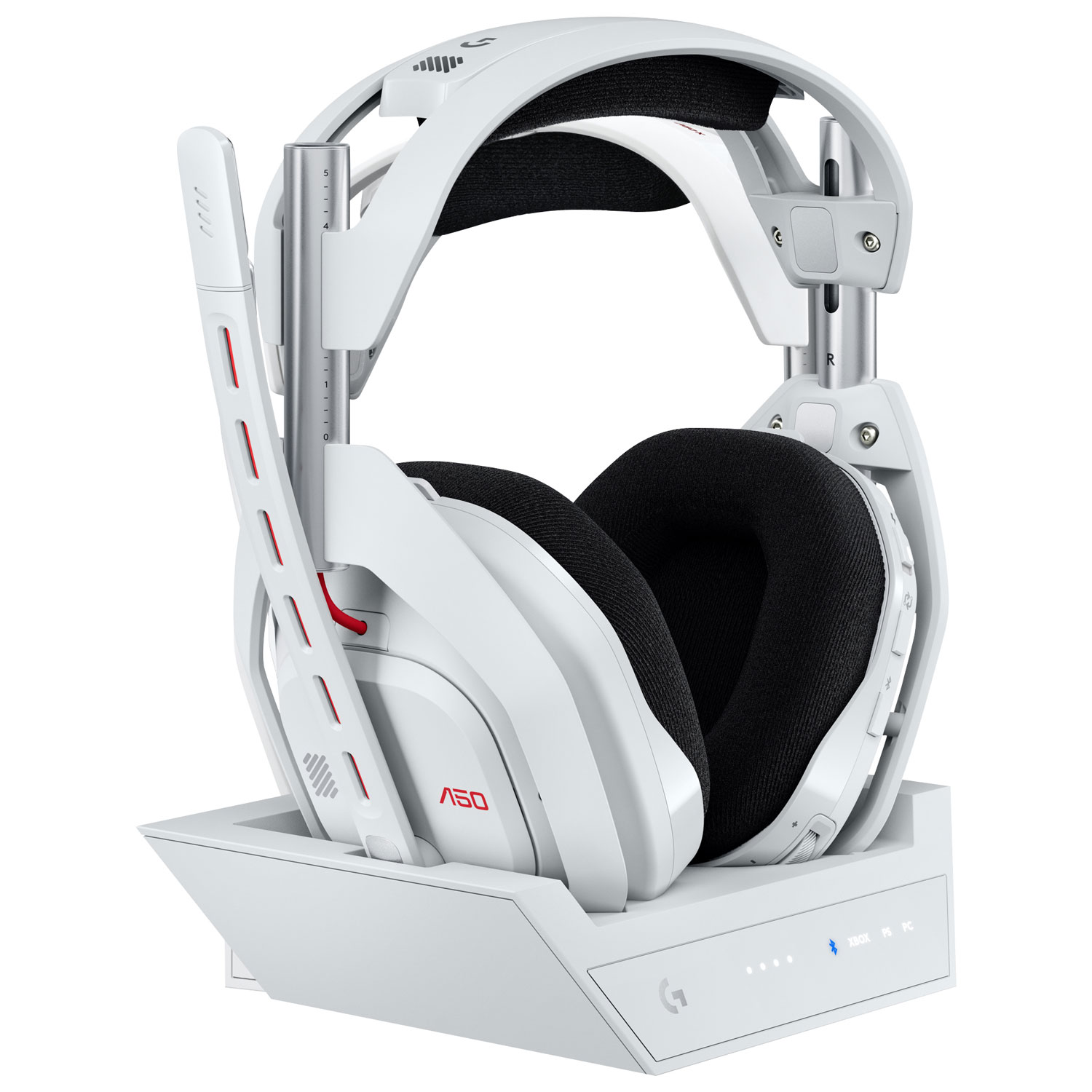 Logitech A50 LIGHTSPEED Casque de jeu sans fil avec base station pour Xbox Series X.S. / Xbox One / PC / PS4 / PS5 / Interrupteur Nintendo - blanc