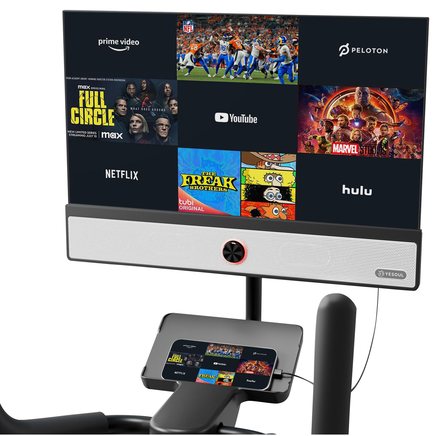 Vélo à position allongée J1 PLUS-T avec écran intelligent de 21,5 po de Yesoul