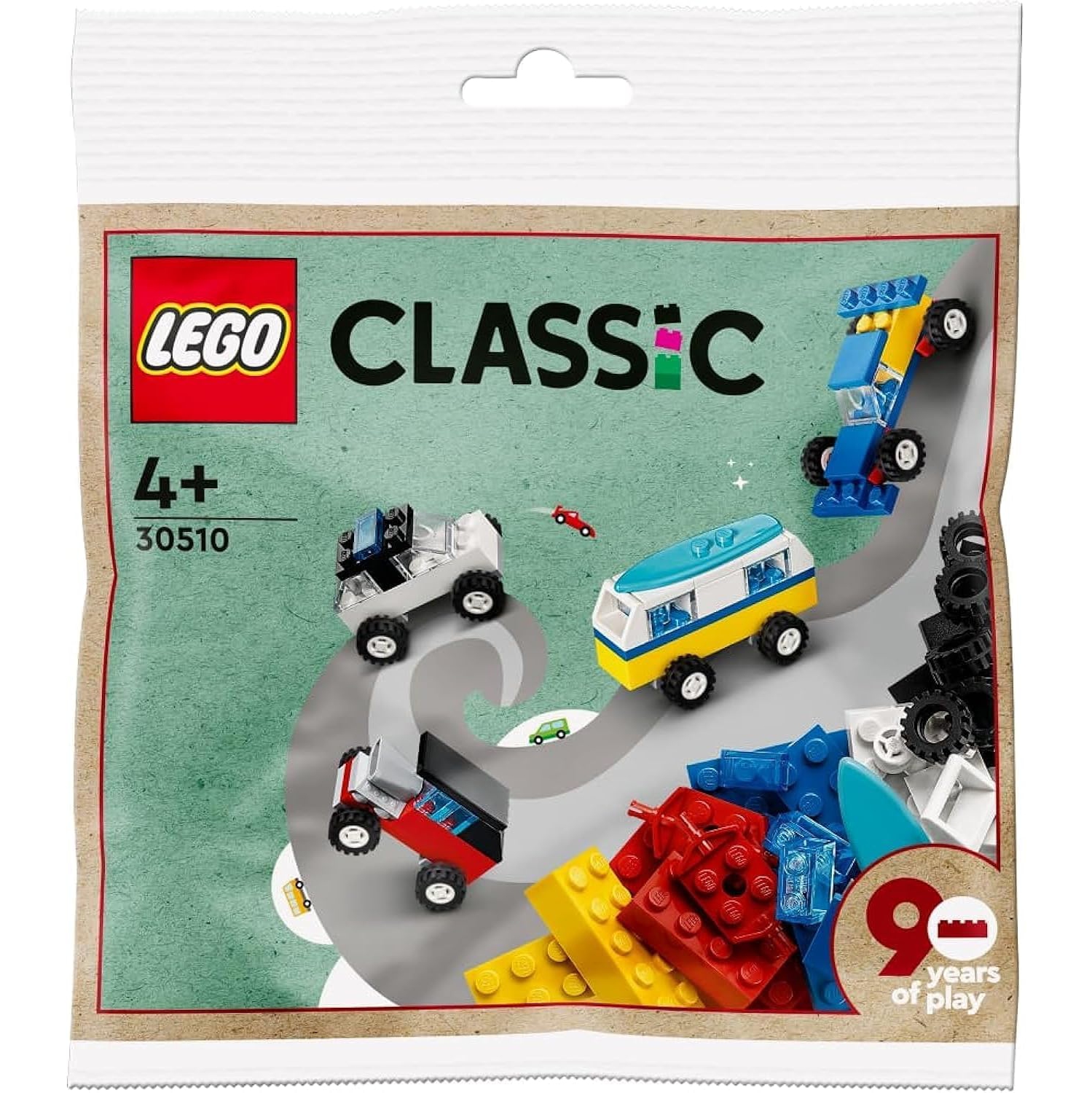 LEGO Classic 30510 90 Years of Cars 71 Piece Iconic Cars Mini Build Toy Set