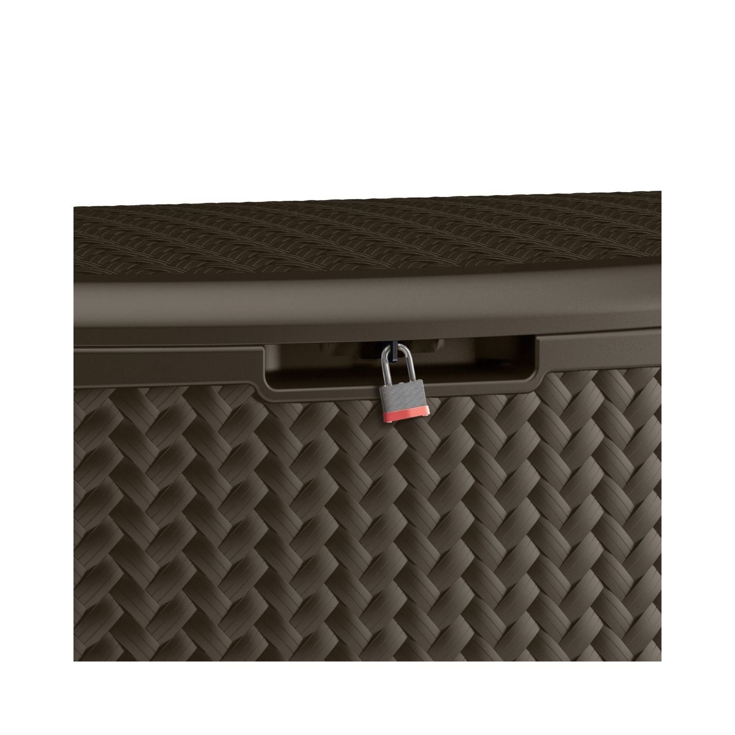 Suncast - 124 Gal. Herringbone Deck Box - Java