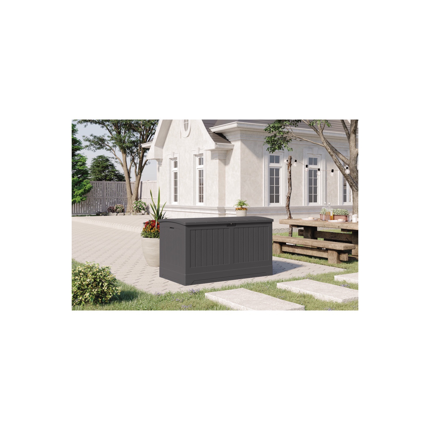 Suncast - 200 Gal. Extra Large Deck Box - Peppercorn