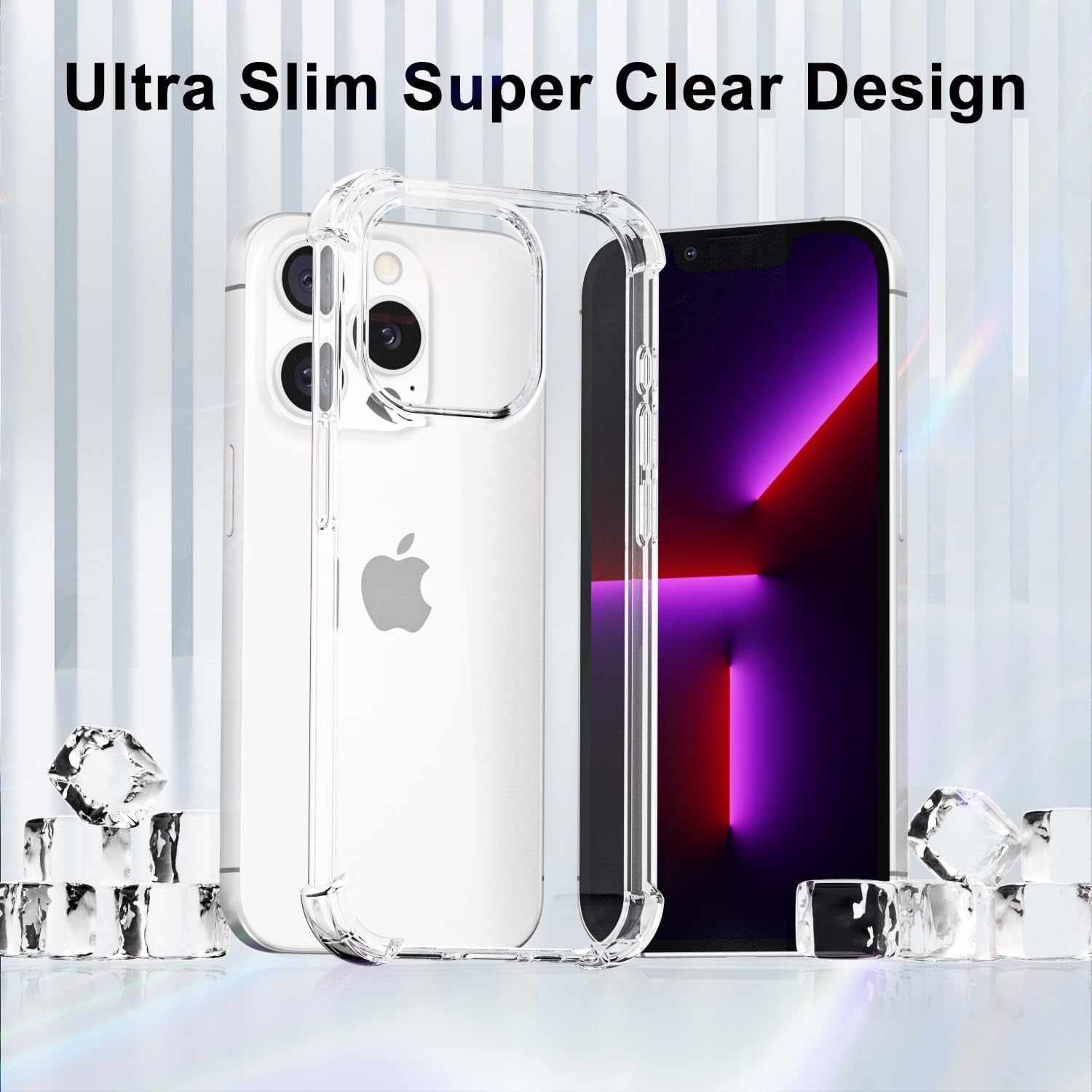 Étui souple en gel transparent pour iPhone 13 Pro d'Apple avec pare-chocs antichoc, transparent et durable avec protection résistante aux chocs