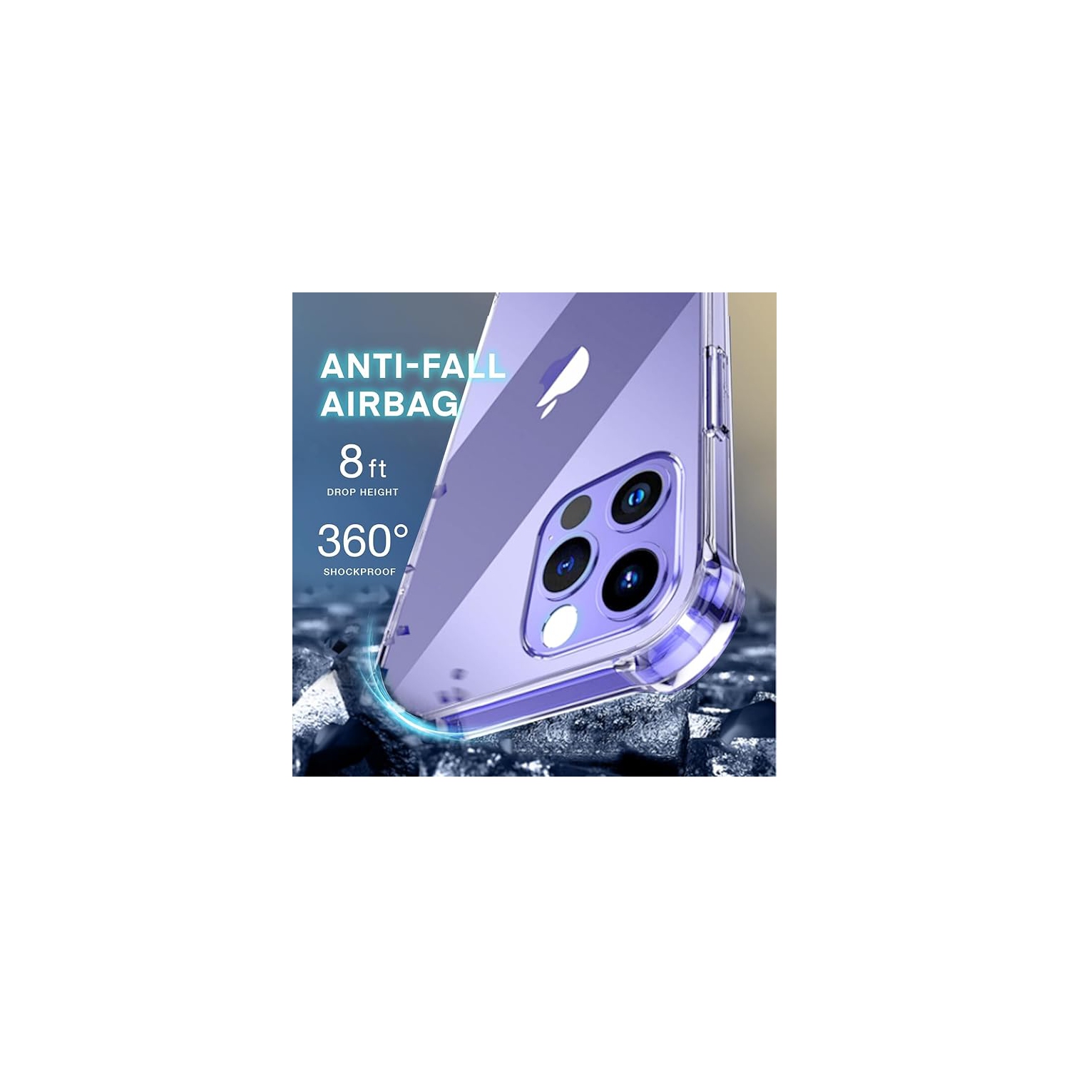 Étui transparent pour iPhone 14 Pro d'Apple avec pare-chocs résistant aux chocs, durable et transparent avec protection résistante aux chocs