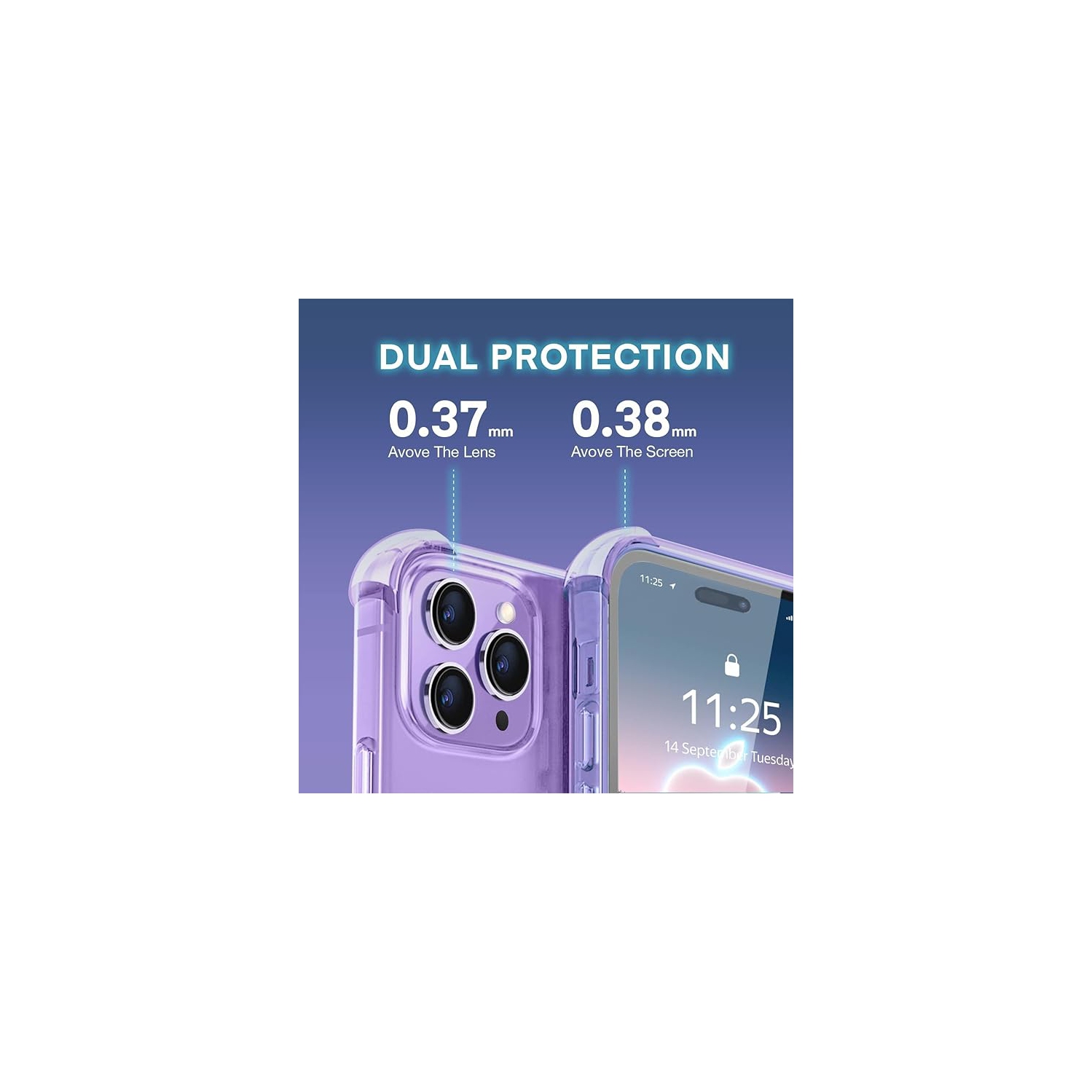 Étui transparent pour iPhone 14 Pro d'Apple avec pare-chocs résistant aux chocs, durable et transparent avec protection résistante aux chocs