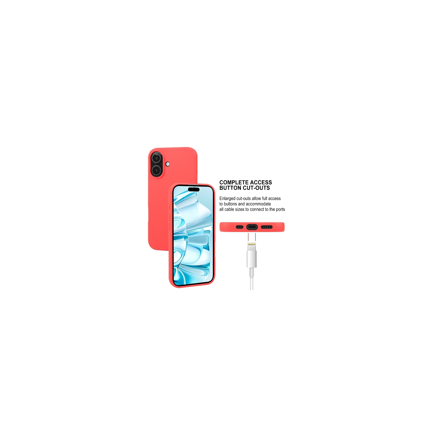 TopSave Goospery Soft Feeling Jelly Silky Slim Bumper Case For iPhone 16 Plus, Red