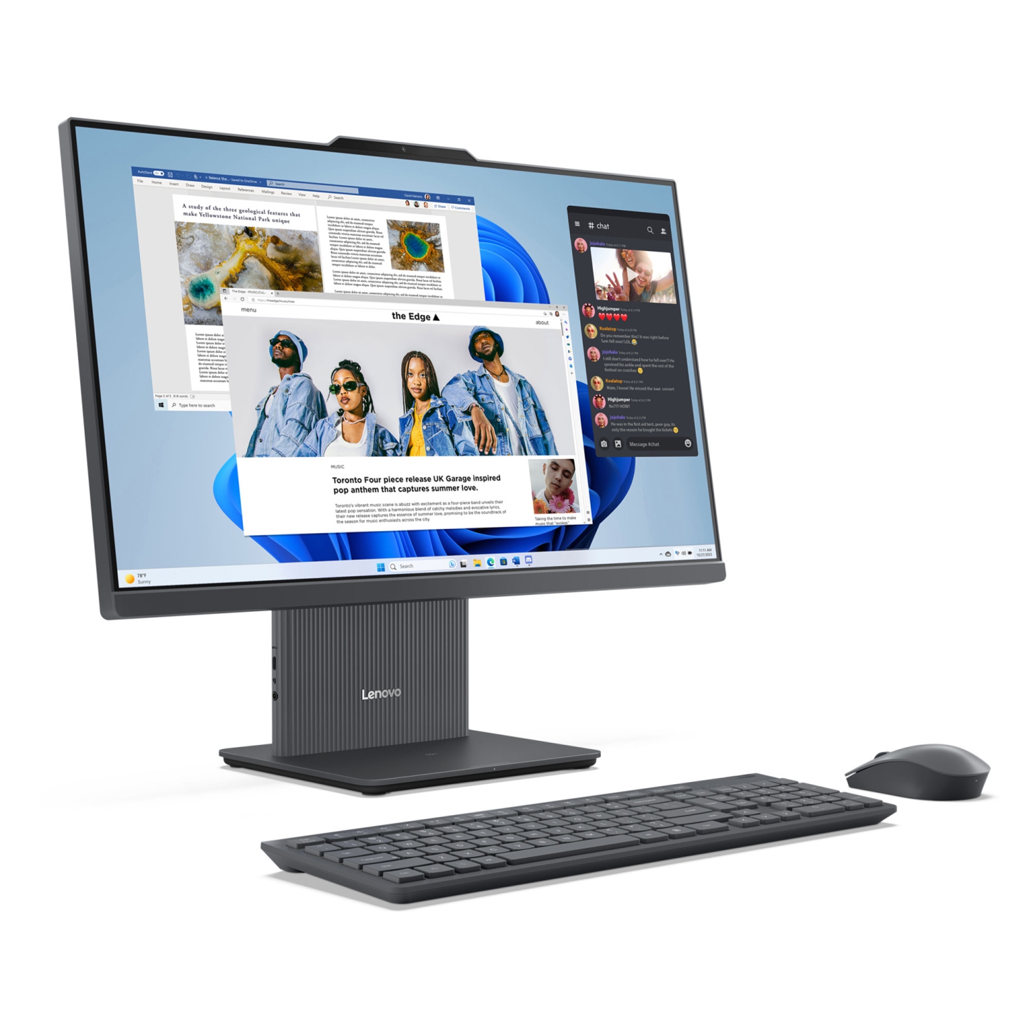 Lenovo IdeaCentre AIO AMD Desktop, 23.8" FHD IPS 14ms, Ryzen 3 7335U, 8GB, 256GB SSD