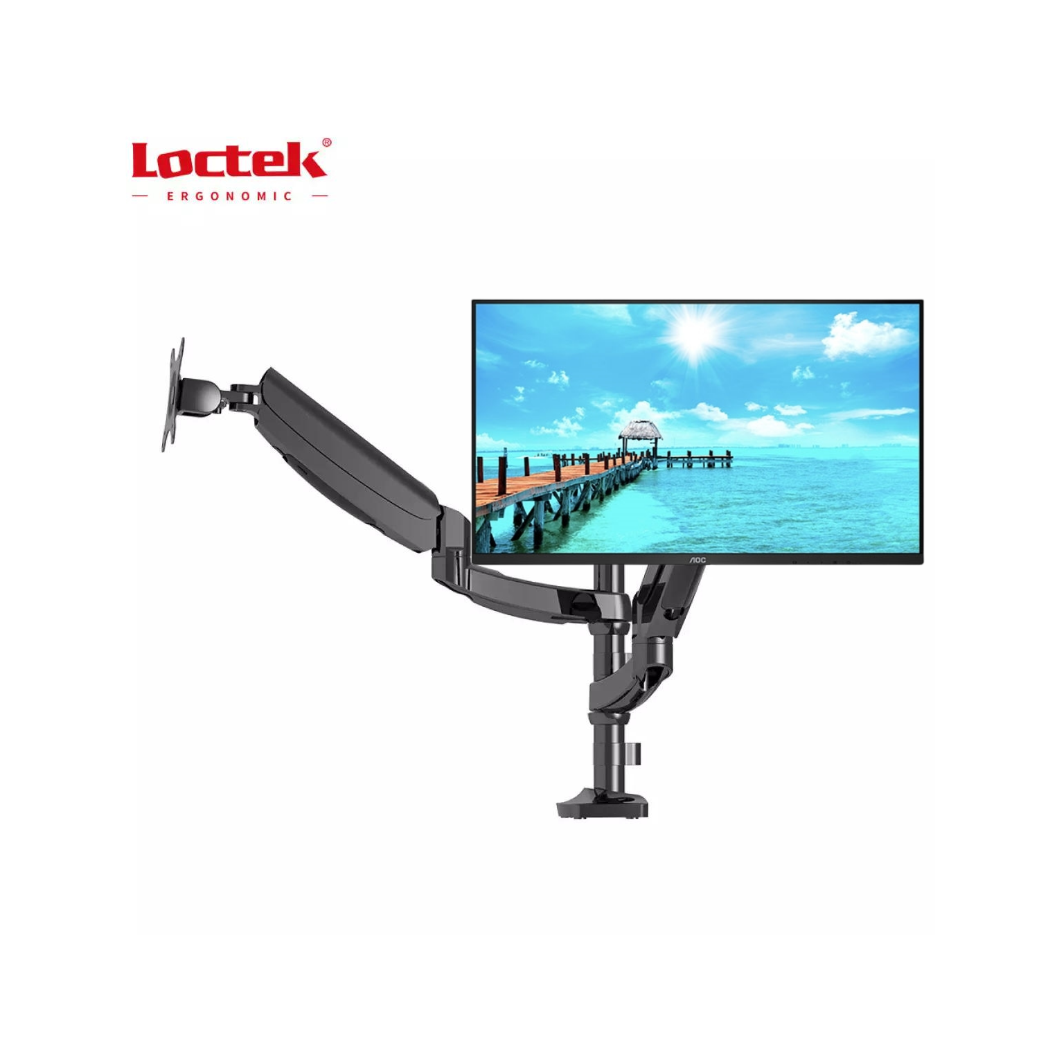 Loctek DLB504-2 Dual Monitor Arm, Aluminum, Gas Spring