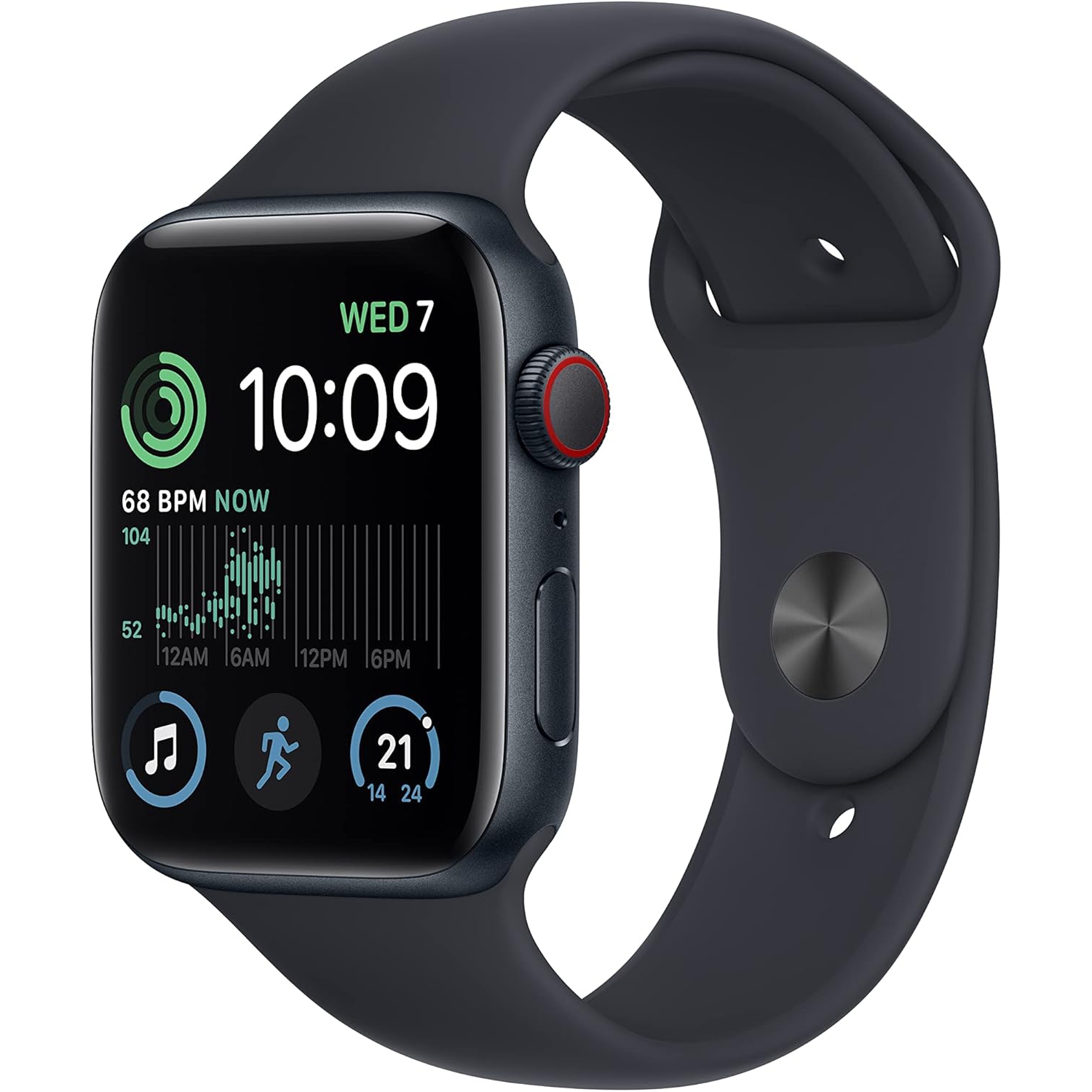 Open box - Apple Watch SE (GPS + Cellular 44mm) Midnight Aluminium Case with Midnight Sport Band, M/L