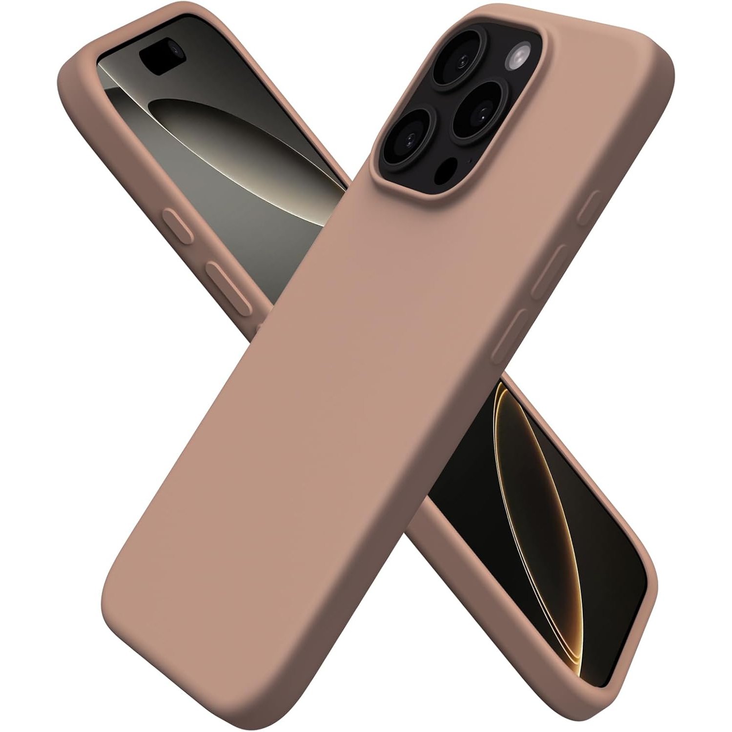 ORNARTO Compatible with iPhone 16 Pro Case 6.3",Liquid Silicone 3 Layers Full Covered Soft Gel Rubber Phone Case, Shockproof Protective Cover-Light