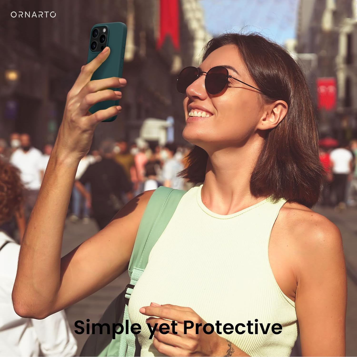 ORNARTO Compatible with iPhone 16 Pro Case 6.3",Liquid Silicone 3 Layers Full Covered Soft Gel Rubber Phone Case, Shockproof Protective Cover-Olive