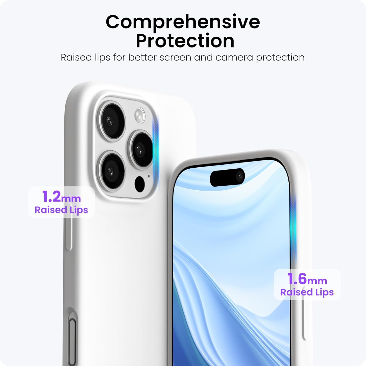 ORNARTO Compatible with iPhone 16 Pro Max Case 6.9",Liquid Silicone 3 Layers Full Covered Soft Gel Rubber Phone Case, Shockproof Protective