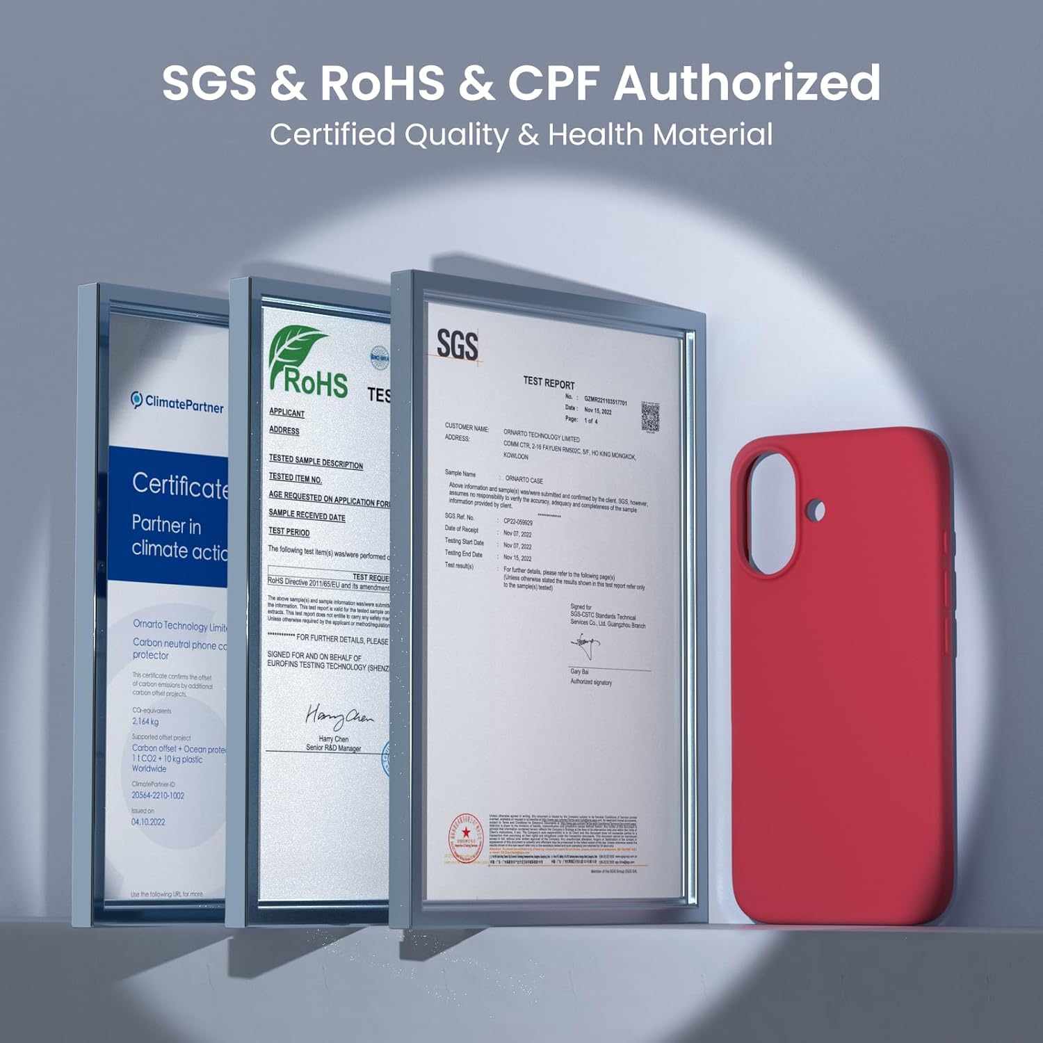 ORNARTO – compatible avec l’étui iPhone 16, 6,1 po, 3 couches de silicone liquide, étui souple en caoutchouc et gel, étui protecteur antichoc, rouge