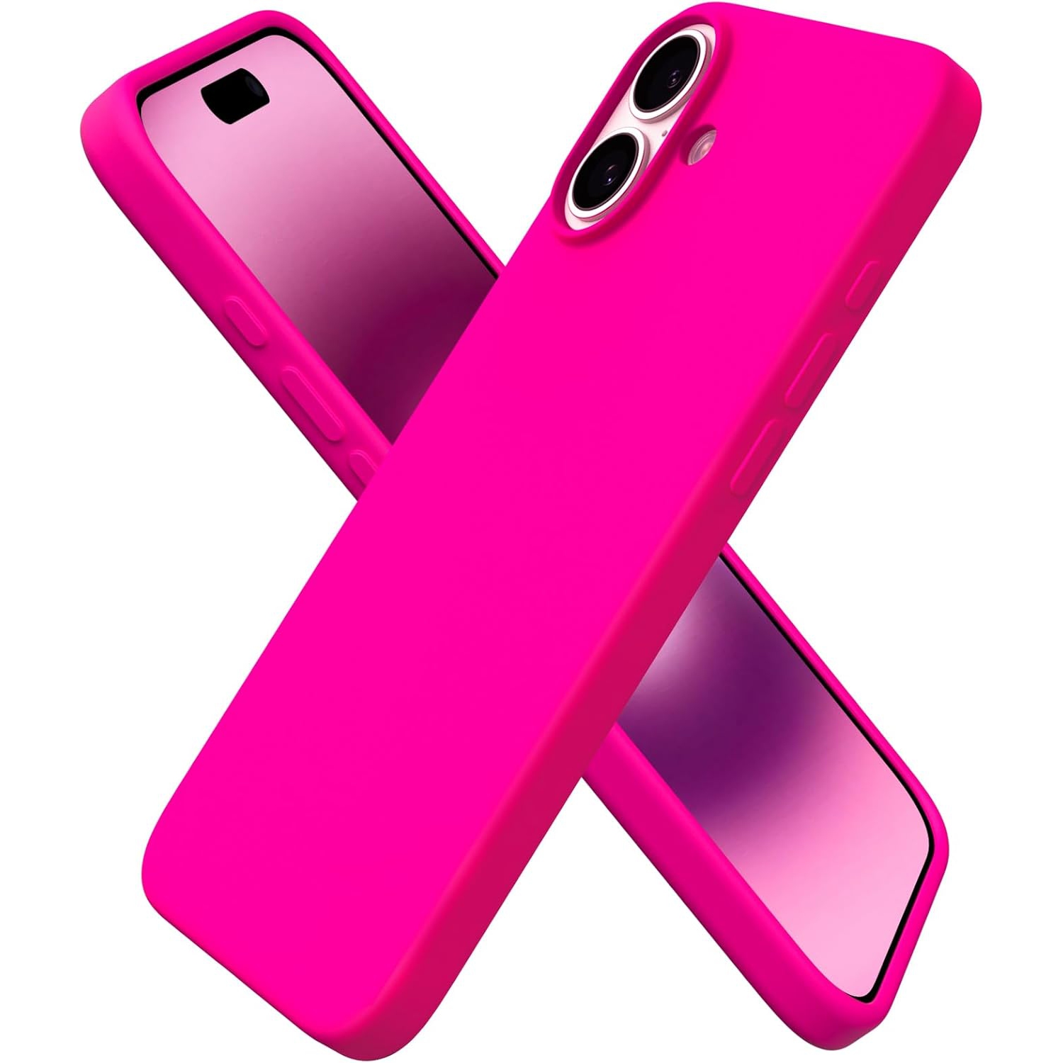 ORNARTO Compatible with iPhone 16 Plus Case 6.7",Liquid Silicone 3 Layers Full Covered Soft Gel Rubber Phone Case, Shockproof Protective Cover-Hot