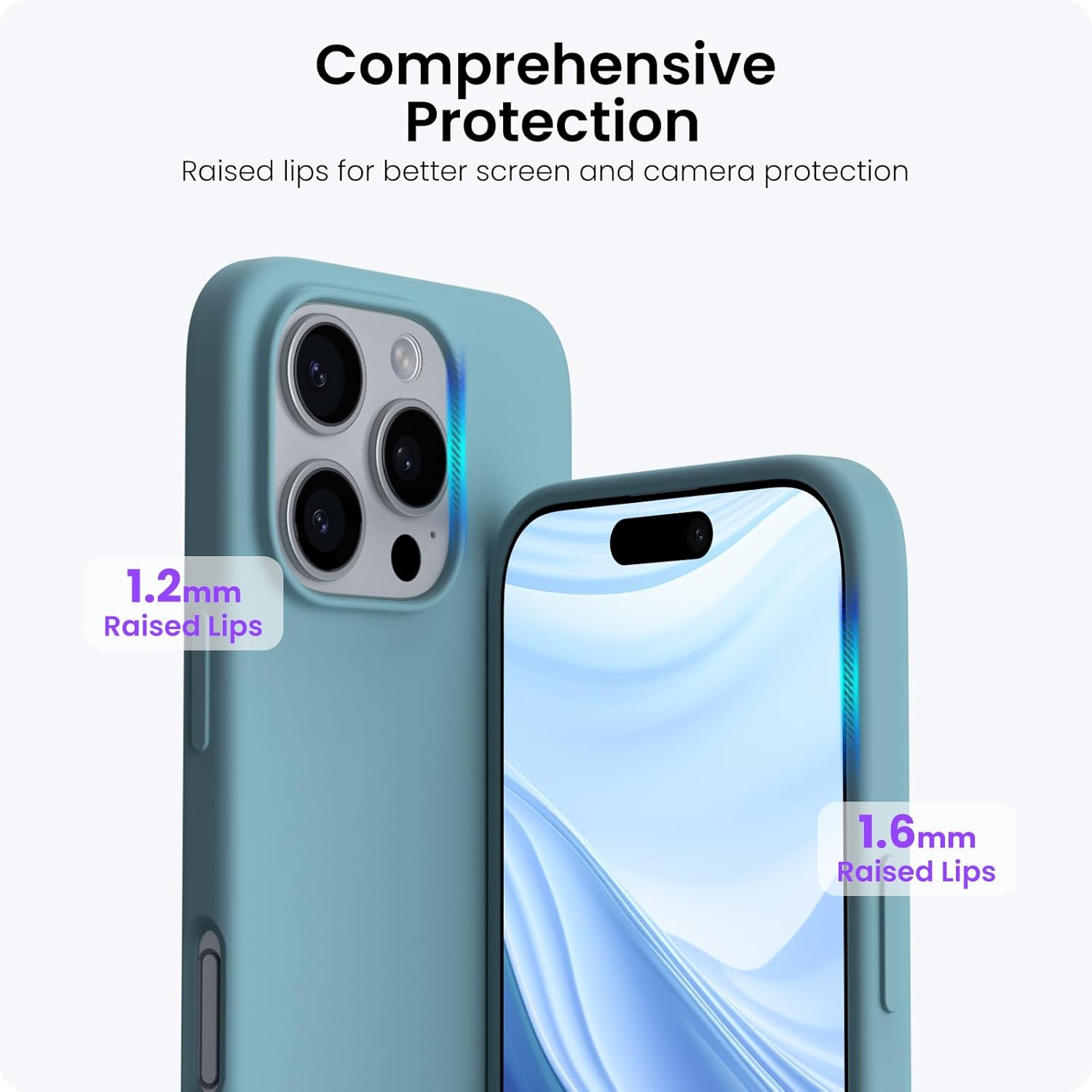 ORNARTO Compatible with iPhone 16 Pro Max Case 6.9",Liquid Silicone 3 Layers Full Covered Soft Gel Rubber Phone Case, Shockproof Protective