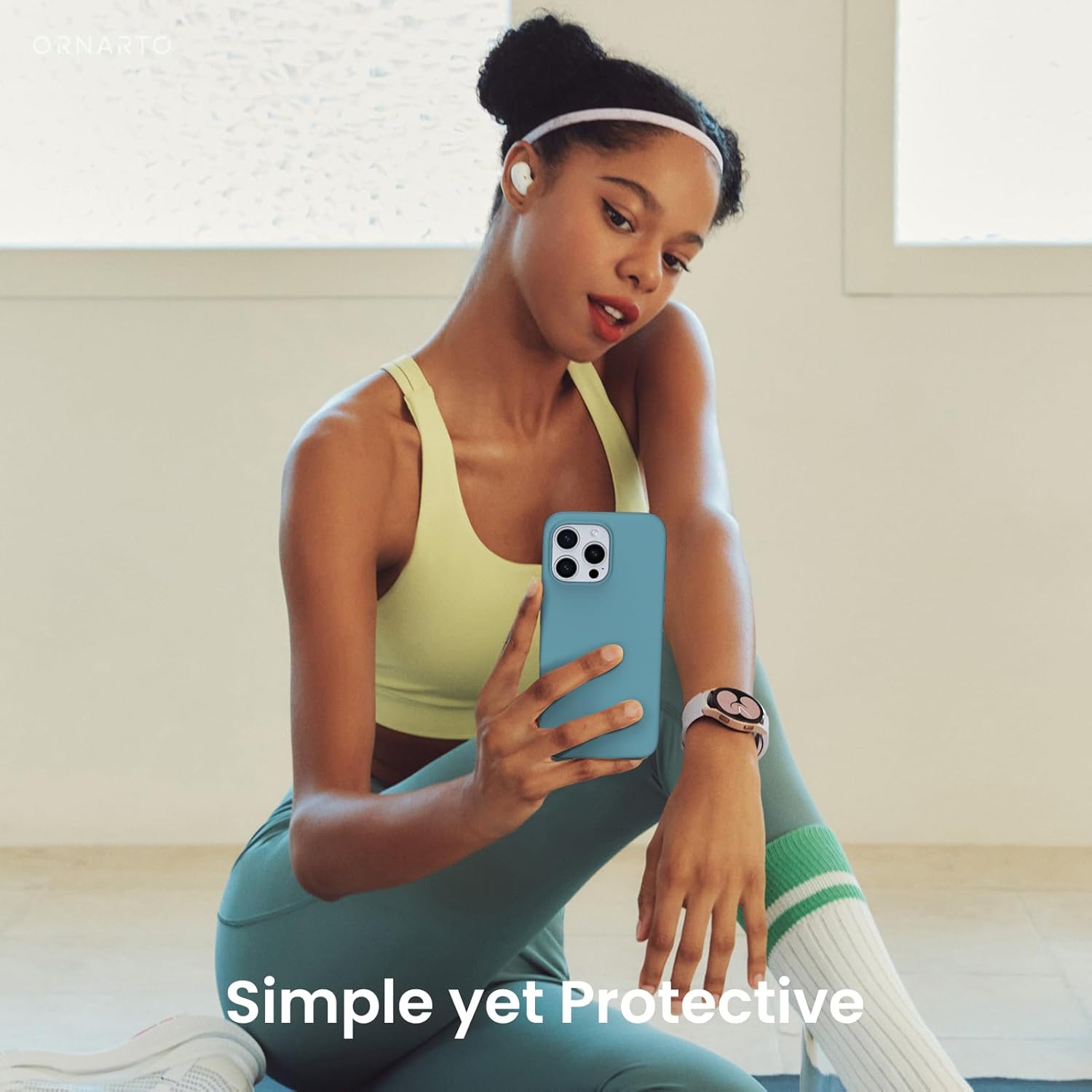 ORNARTO Compatible with iPhone 16 Pro Max Case 6.9",Liquid Silicone 3 Layers Full Covered Soft Gel Rubber Phone Case, Shockproof Protective