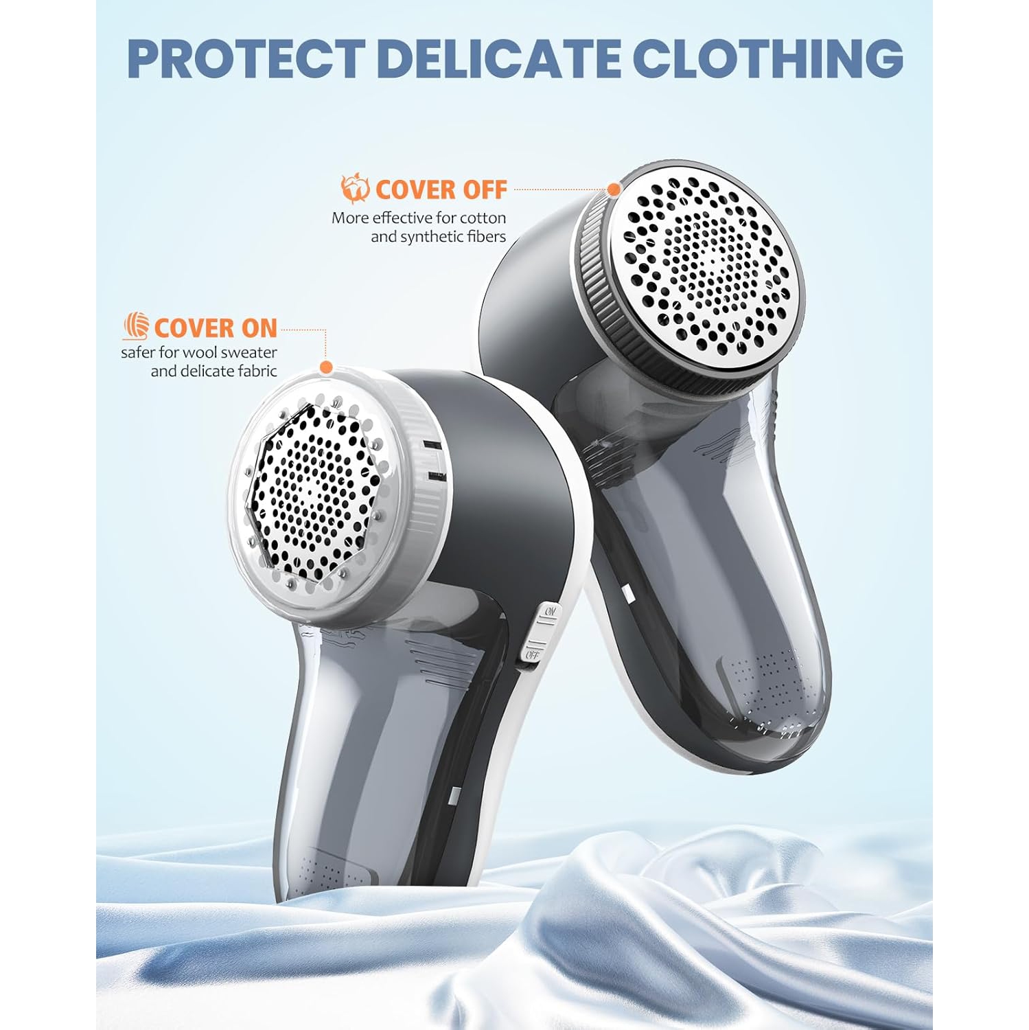 Fabric Shaver, Lint Remover for Clothes, Electric Lint Shaver with 6-leaf Blades, Sweater Shavers to Remove Pilling,USB Rechargeable,White