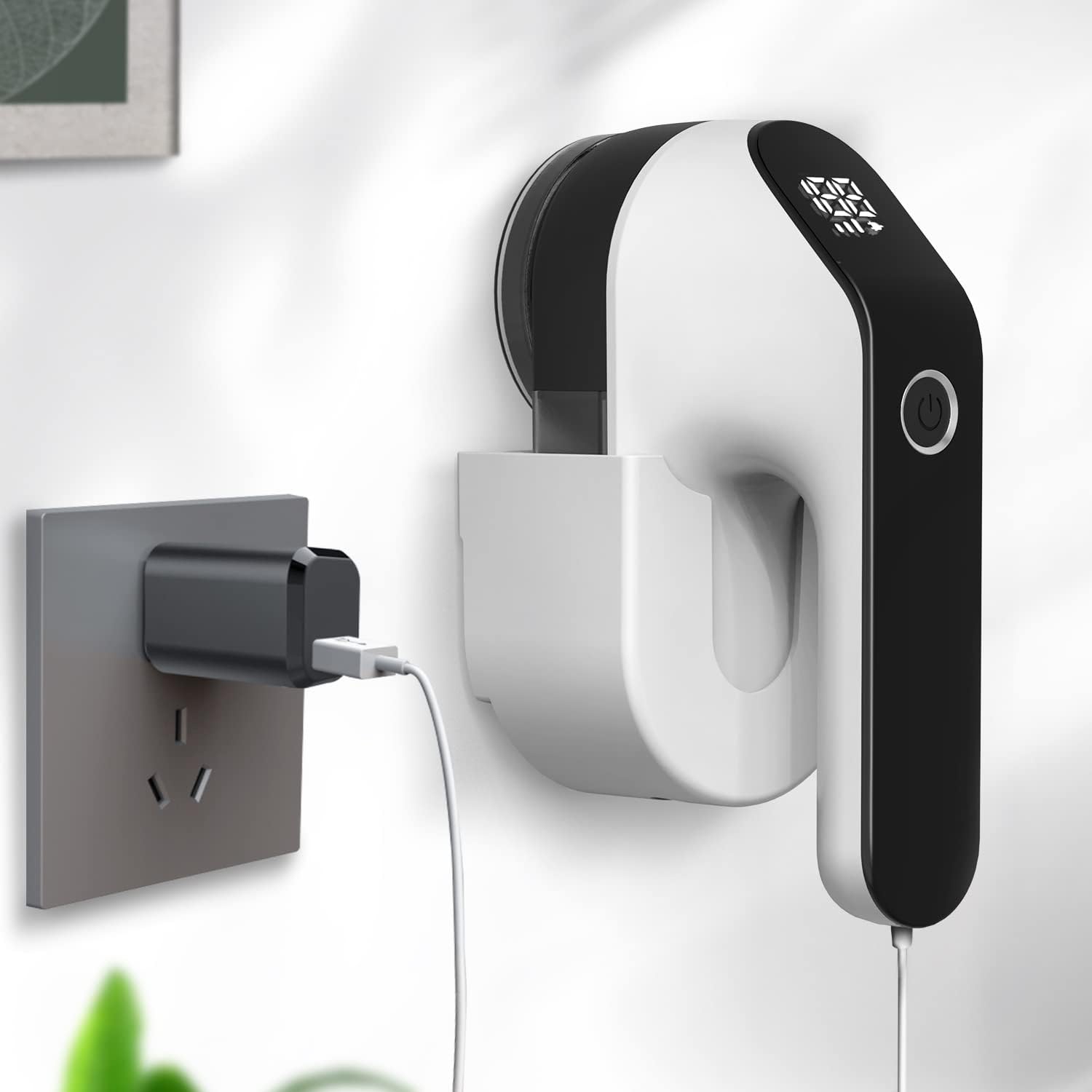 Rasoir à tissu, rechargeable électrique pour enlever les peluches, rasoir à 3 vitesses avec pile, rasoir à charpie pour vêtements, chandail, noir mat