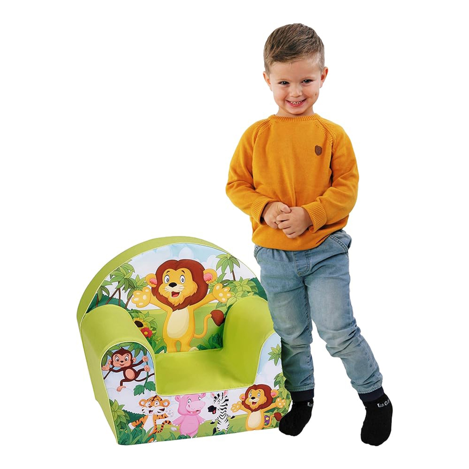 Delsit Kids Couch for Toddlers - Comfy Armchair for Children, Lightweight Foam Sofa and Reading Chair with Removable Cover, Made in Europe