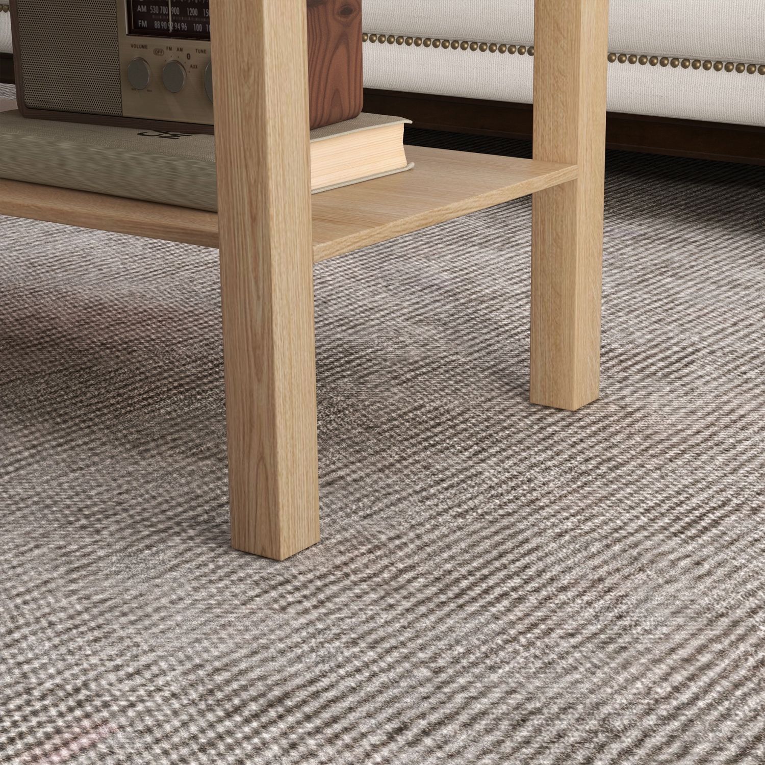 HOMCOM – Table basse rectangulaire à 2 niveaux pour salon, bureau à domicile avec tablette de rangement, 35,5 x 17,75 x 17,5&nbsp;po, fini bois