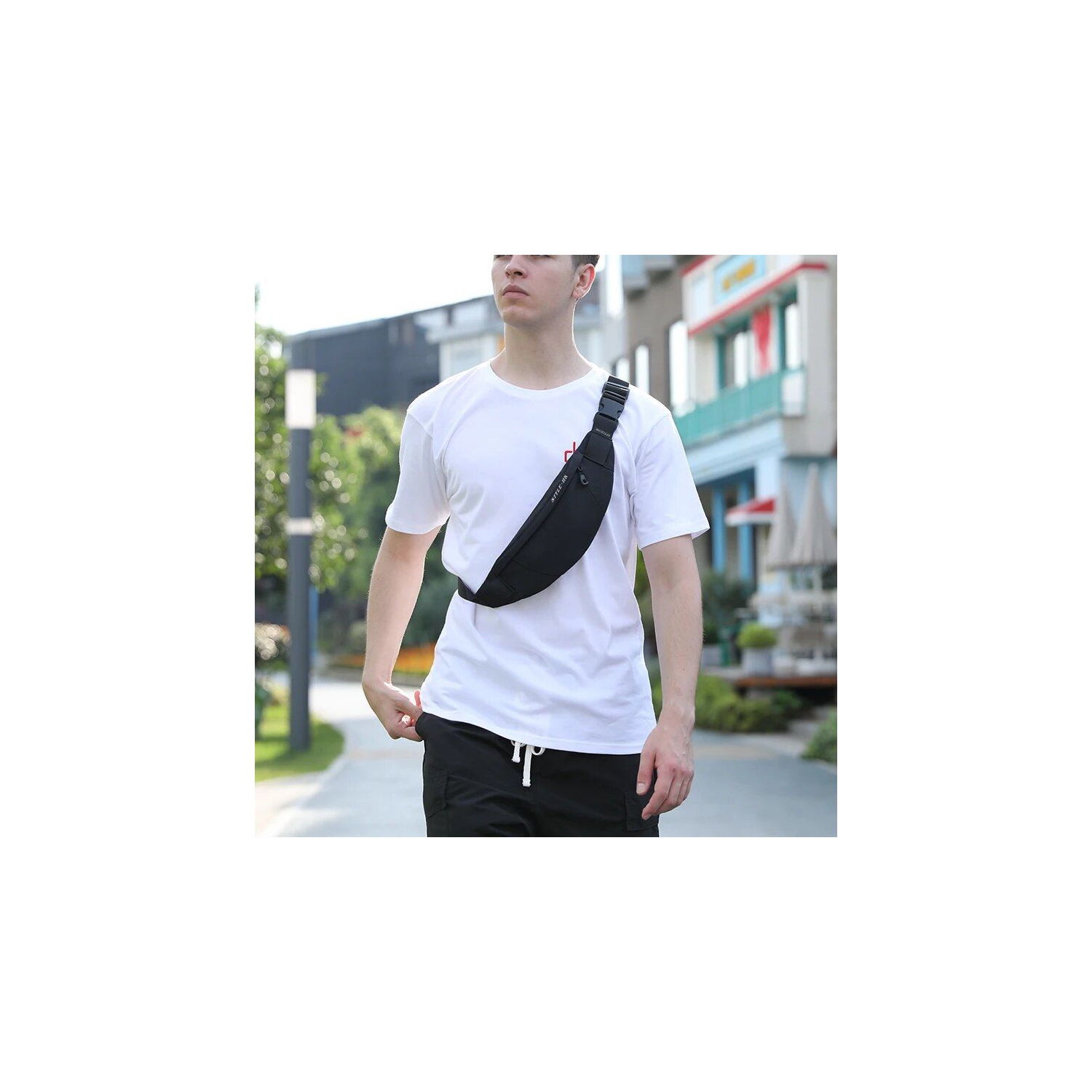 1pc Fashion Casual Waist Bag, Running Sports Outdoor Waterproof Crossbody Bag