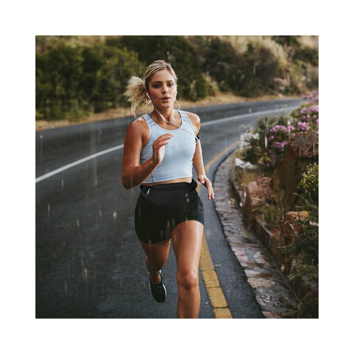 1pc Fashion Casual Waist Bag, Running Sports Outdoor Waterproof Crossbody Bag