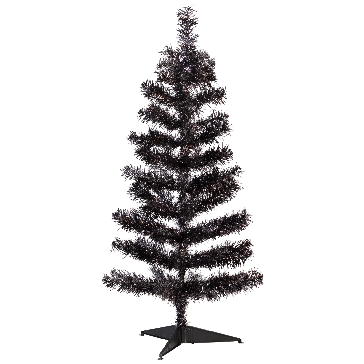 Artificial Tinsel Halloween Tree - 3' - Black - Unlit