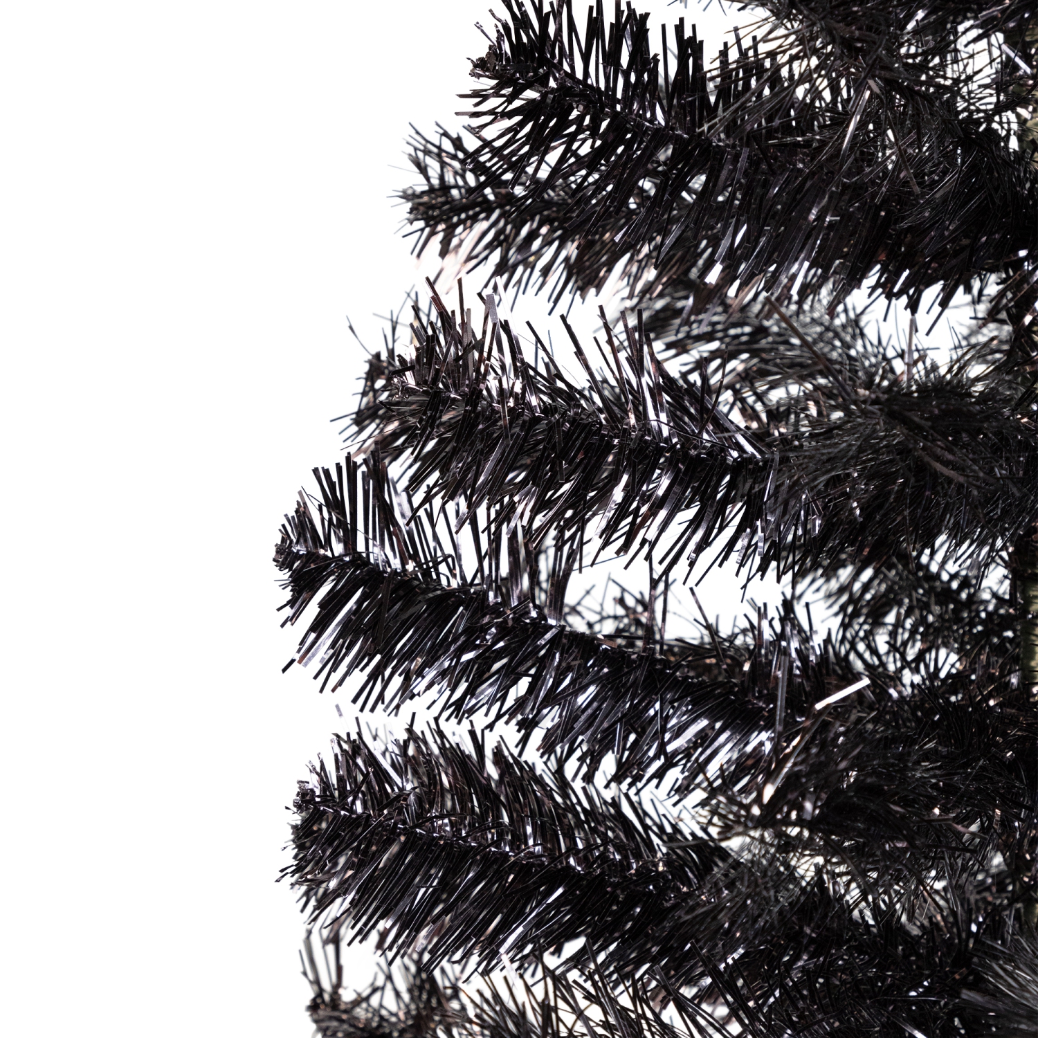 Artificial Tinsel Halloween Tree - 3' - Black - Unlit