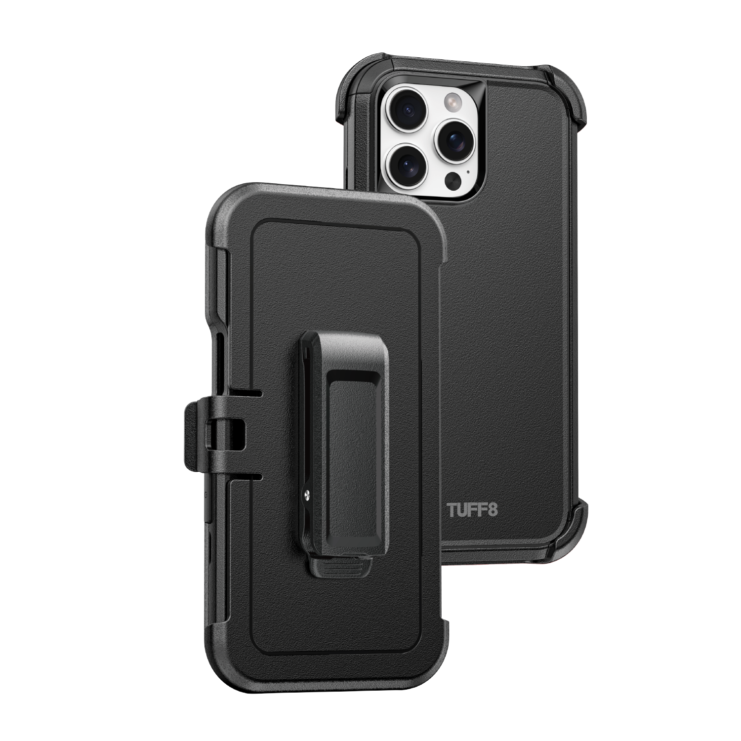 TUFF8 Impact+ Three-layer Protective Case with Holster for iPhone 16 Pro