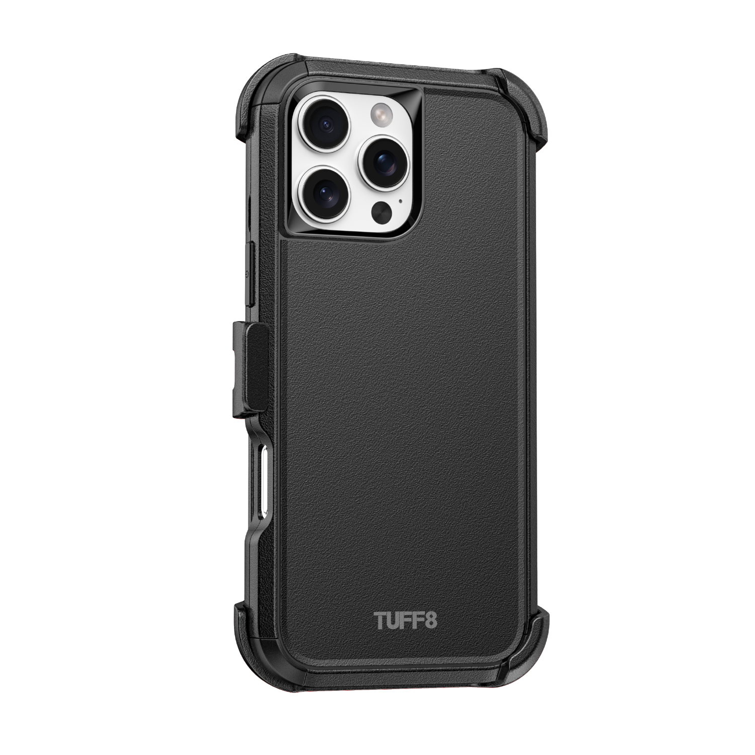 TUFF8 Impact+ Three-layer Protective Case with Holster for iPhone 16 Pro Max
