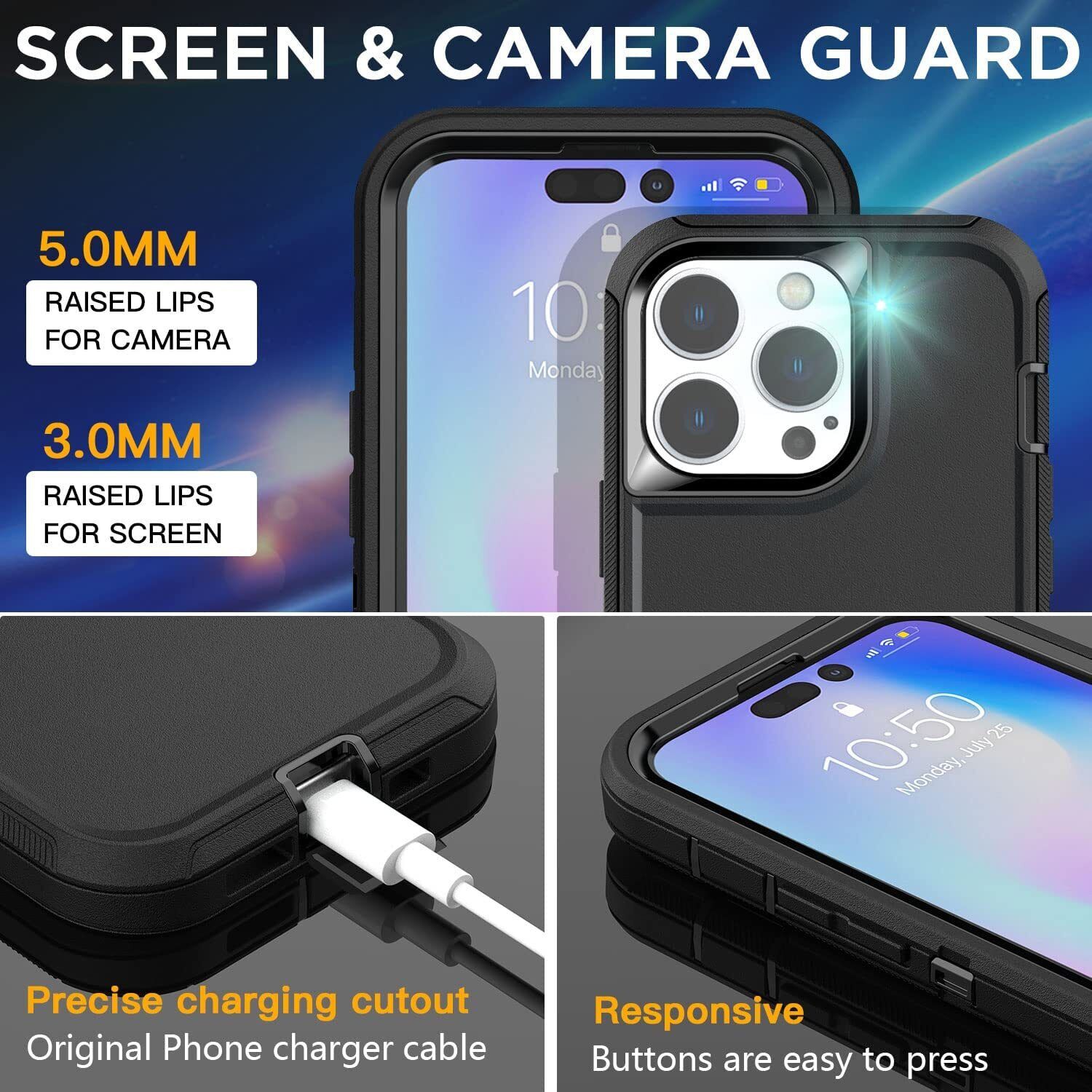 [CS] Triple 3 Layers Shockproof Heavy Duty Defender Hard Case for iPhone X / iPhone XS, Black
