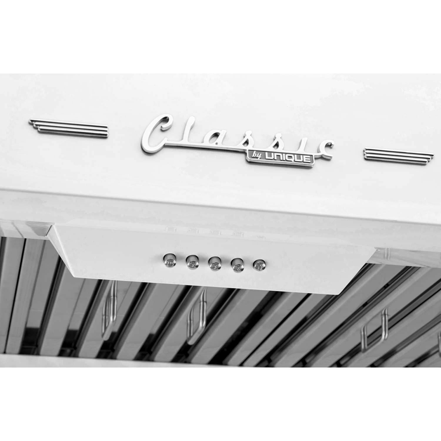 Unique électroménagers&nbsp;Classic Retro hotte de dessous d'armoire de 36 po et 700 pi3/min avec éclairage DEL blanc guimauve