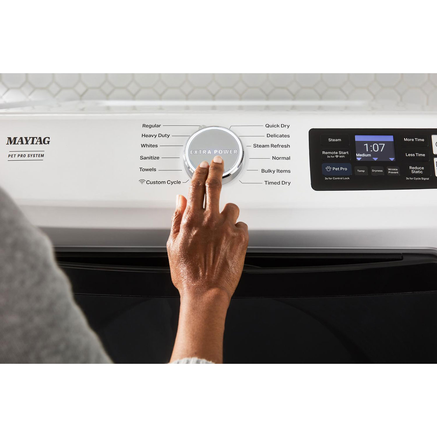 Maytag Pet Pro 7.4 Cu. Ft. Electric Steam Dryer - White