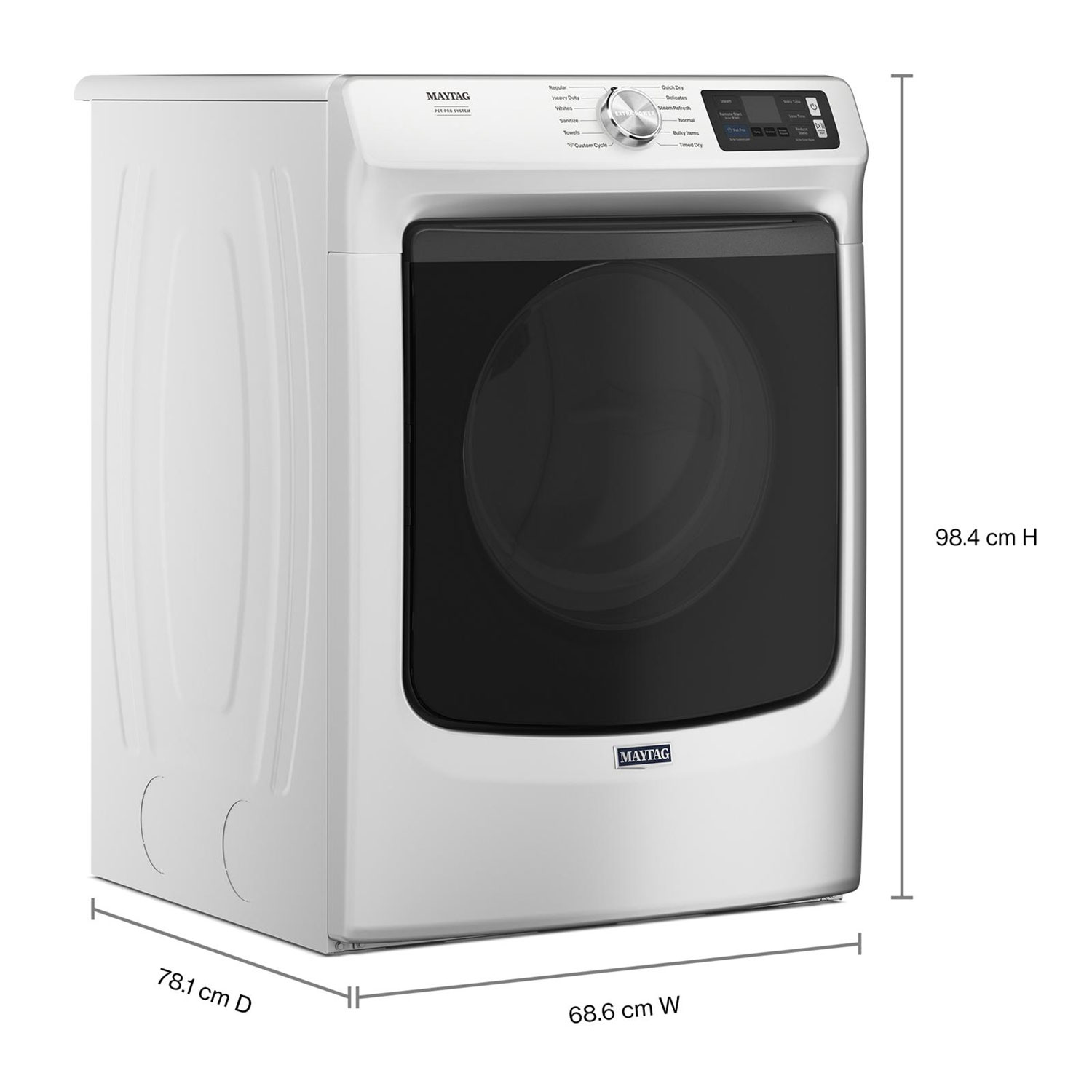 Maytag Pet Pro 7.4 Cu. Ft. Electric Steam Dryer - White