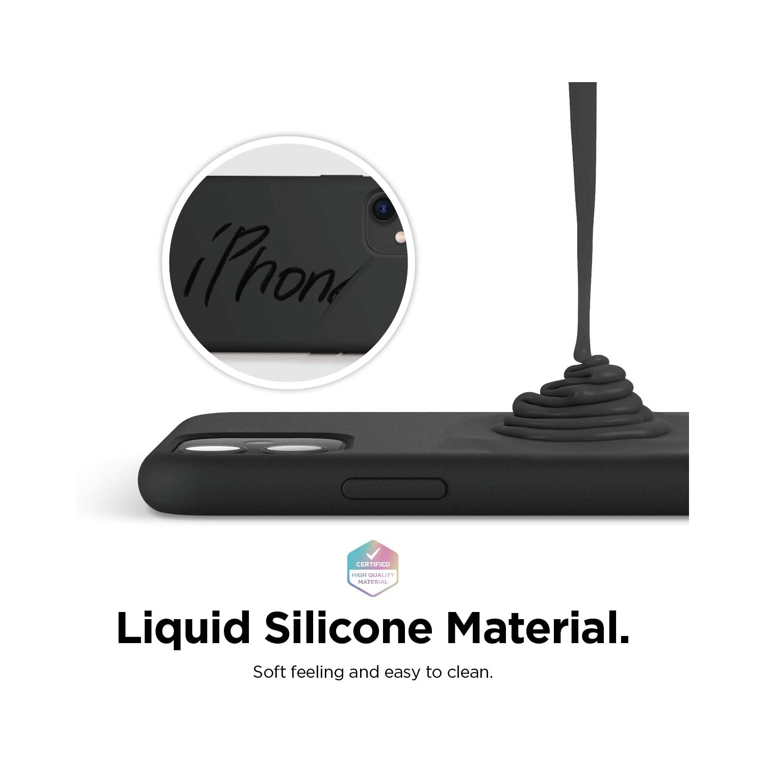 [CS] Étui souple mince en caoutchouc de silicone liquide pour iPhone 16 Pro, rose vif