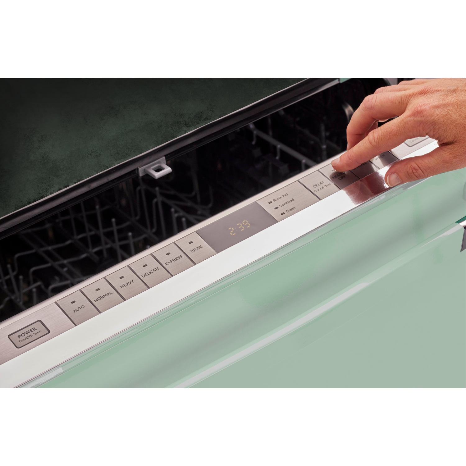 Unique Appliances&nbsp;Classic Retro 24-inch Top Control Dishwasher with Stainless Steel Tub, 45 dBa in Summer Mint Green