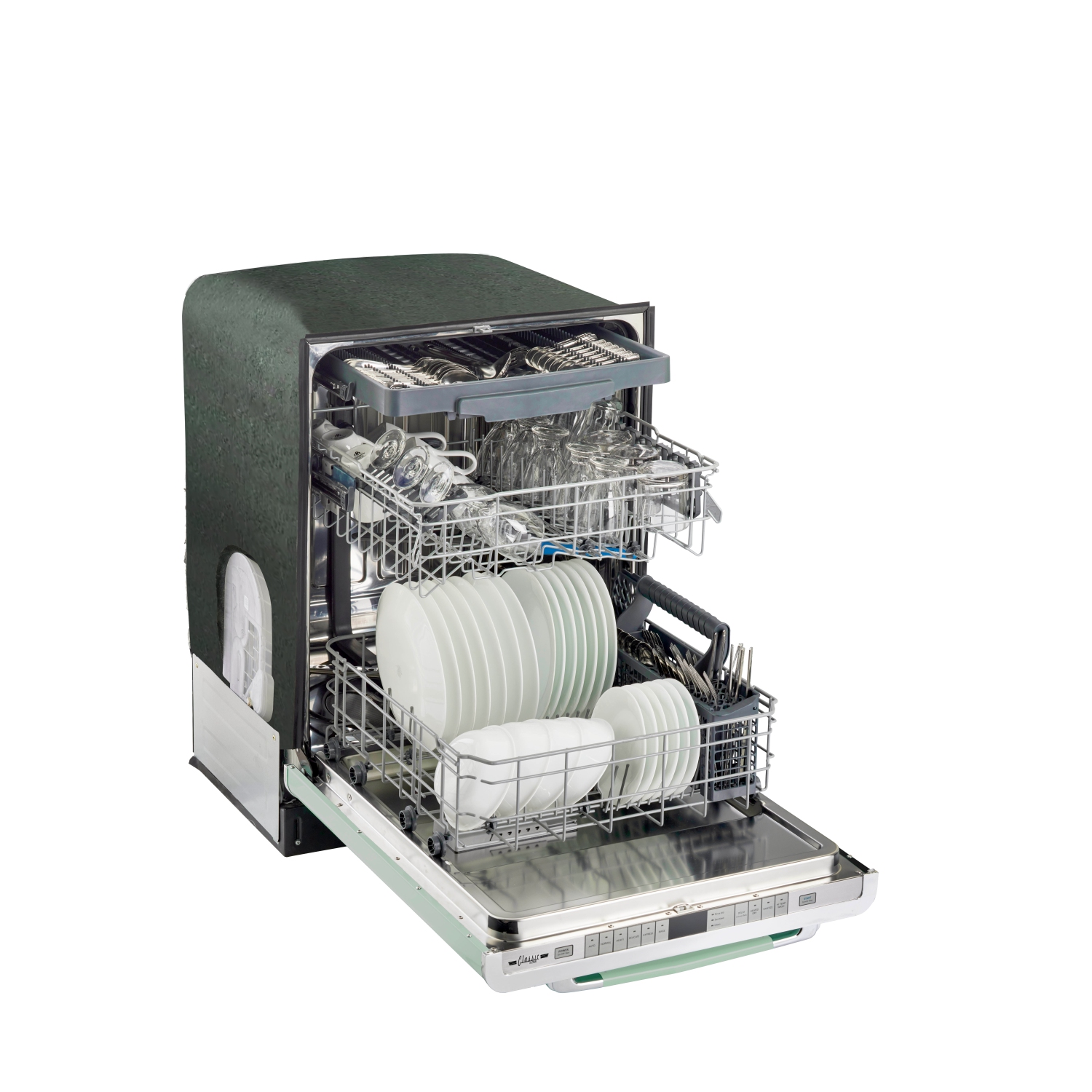 Unique Appliances&nbsp;Classic Retro 24-inch Top Control Dishwasher with Stainless Steel Tub, 45 dBa in Summer Mint Green