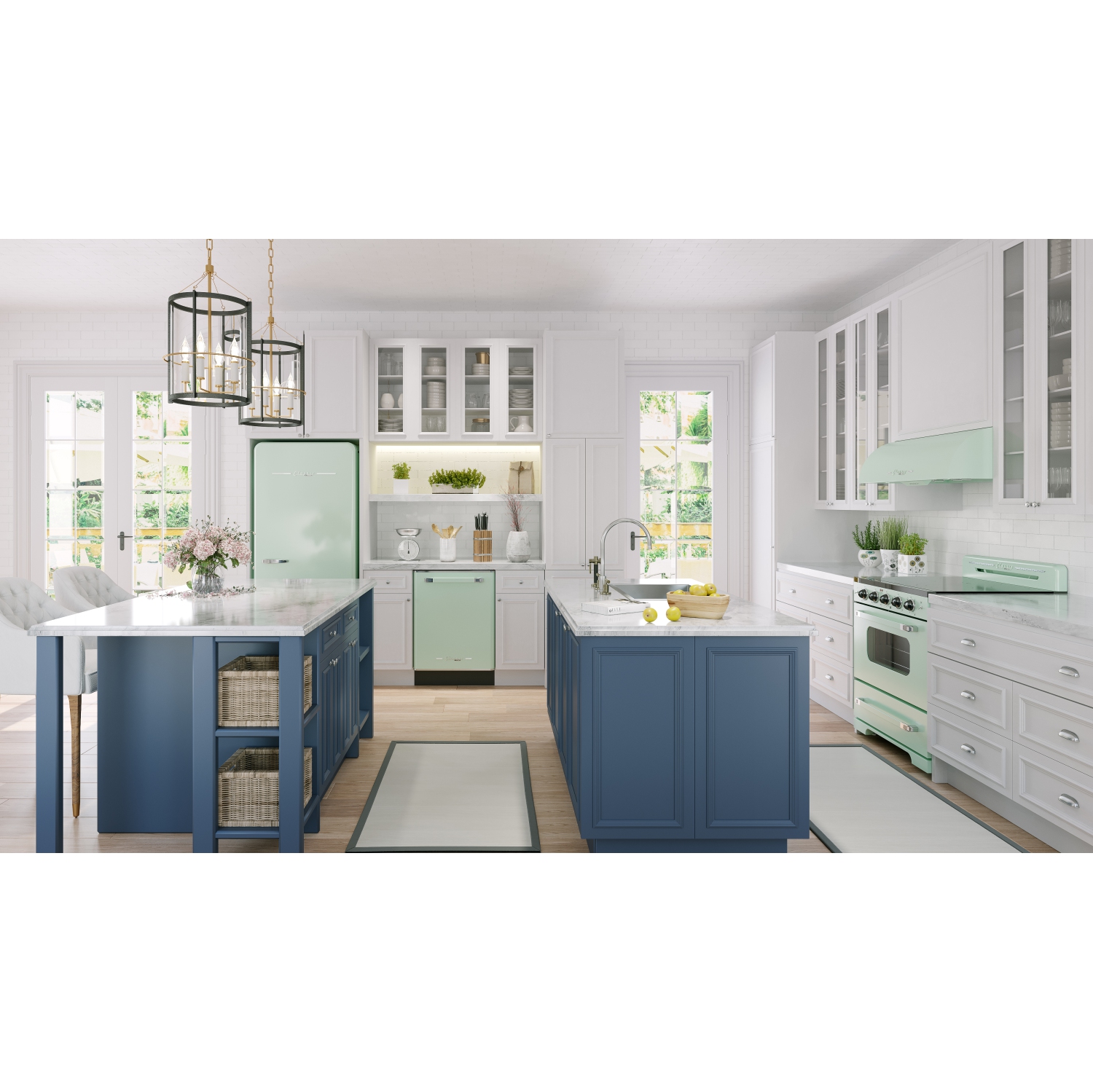 Unique Appliances&nbsp;Classic Retro 24-inch Top Control Dishwasher with Stainless Steel Tub, 45 dBa in Summer Mint Green