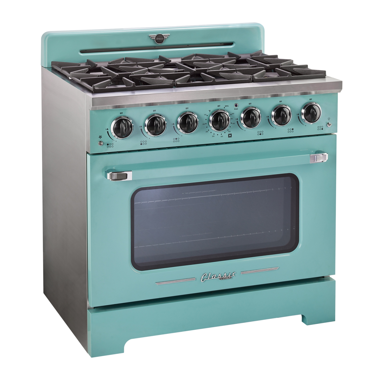  Classic Retro d'unique électroménagers de 36 po et 5,2 pi3. avec Cuisinière au gaz rétro à 6 brûleurs avec four à convection de couleur
