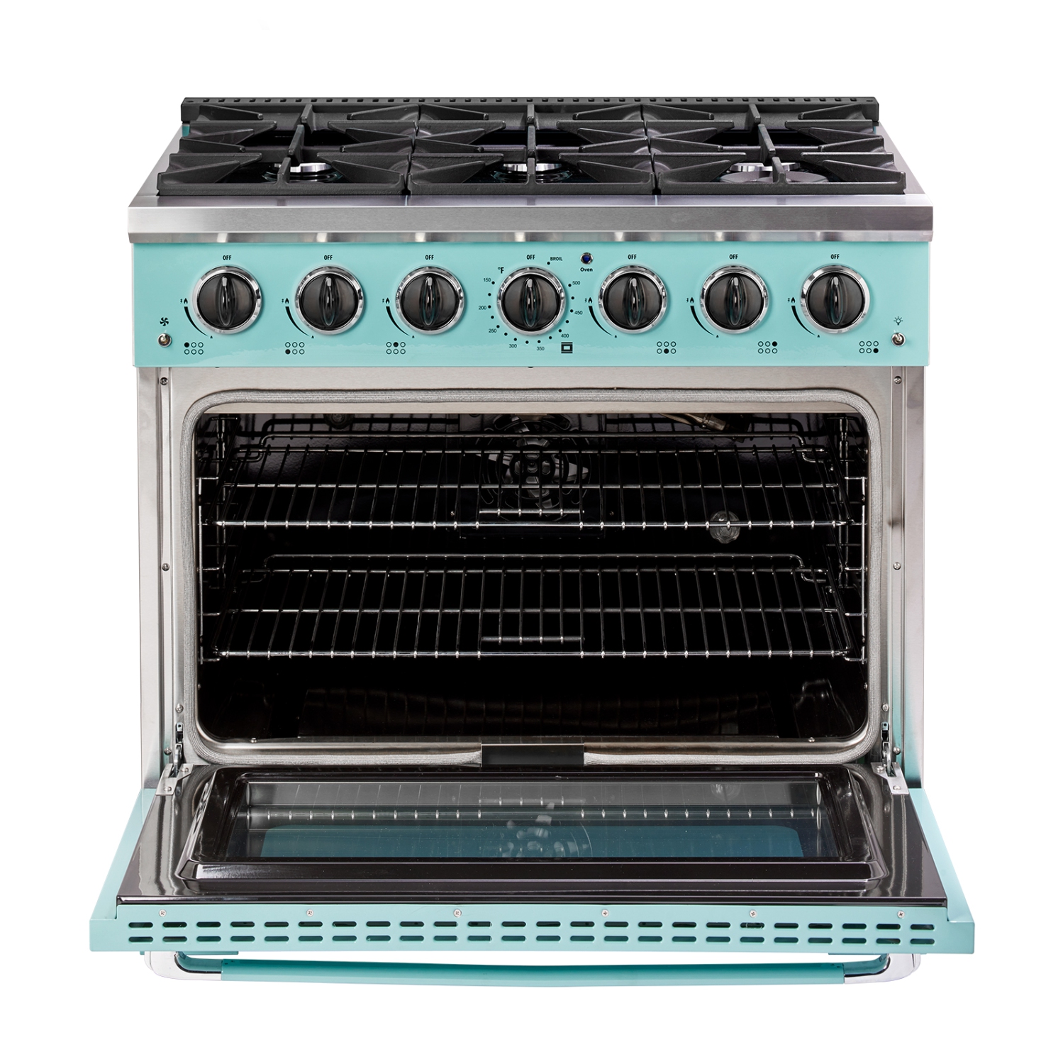  Classic Retro d'unique électroménagers de 36 po et 5,2 pi3. avec Cuisinière au gaz rétro à 6 brûleurs avec four à convection de couleur