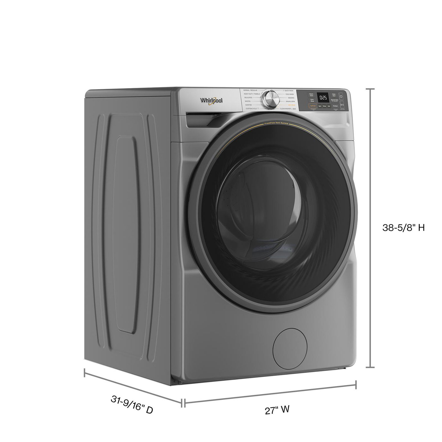 Whirlpool 5.2 Cu. Ft. High Efficiency Front Load Steam Washer - Radiant Silver