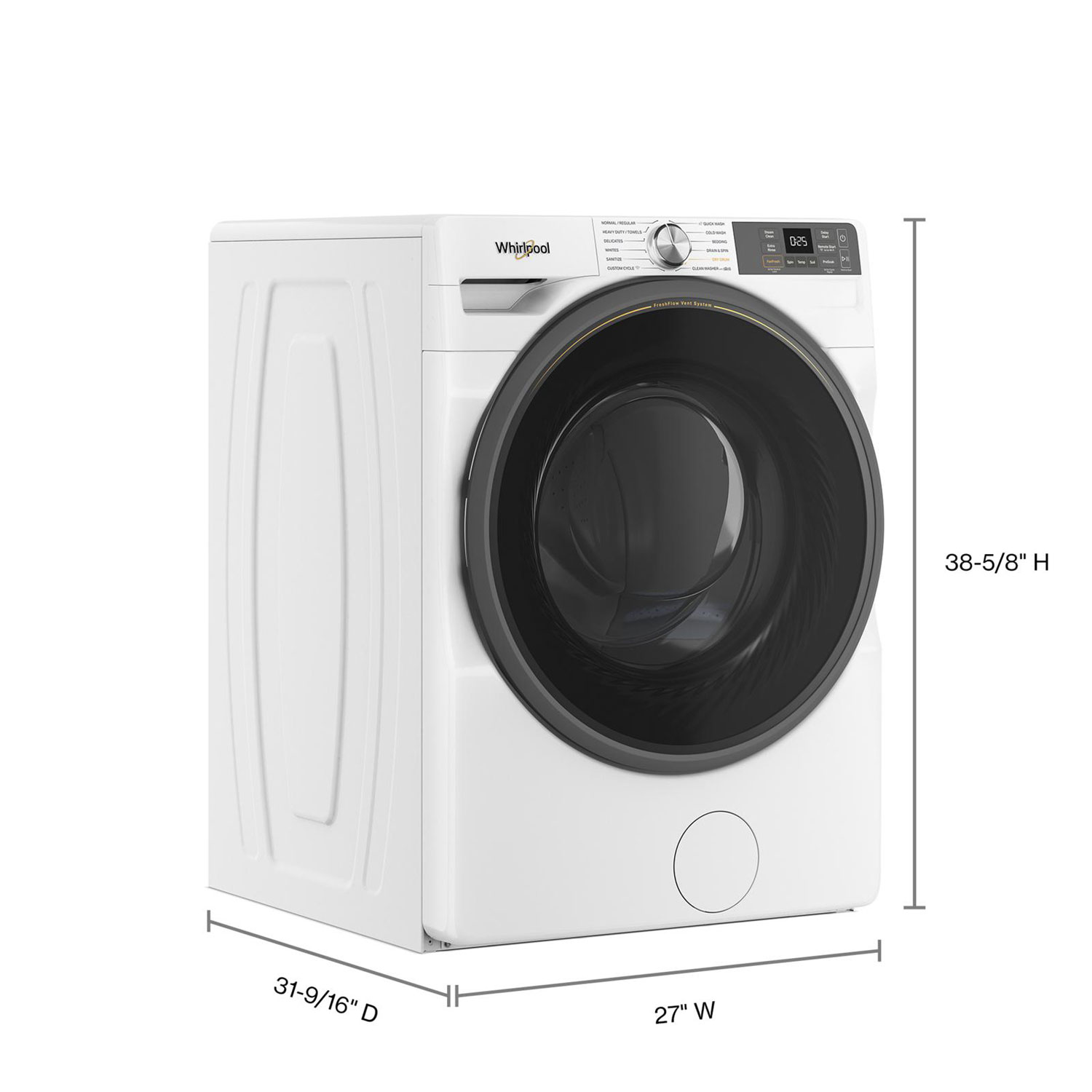 Whirlpool 5.2 Cu. Ft. High Efficiency Front Load Steam Washer - White