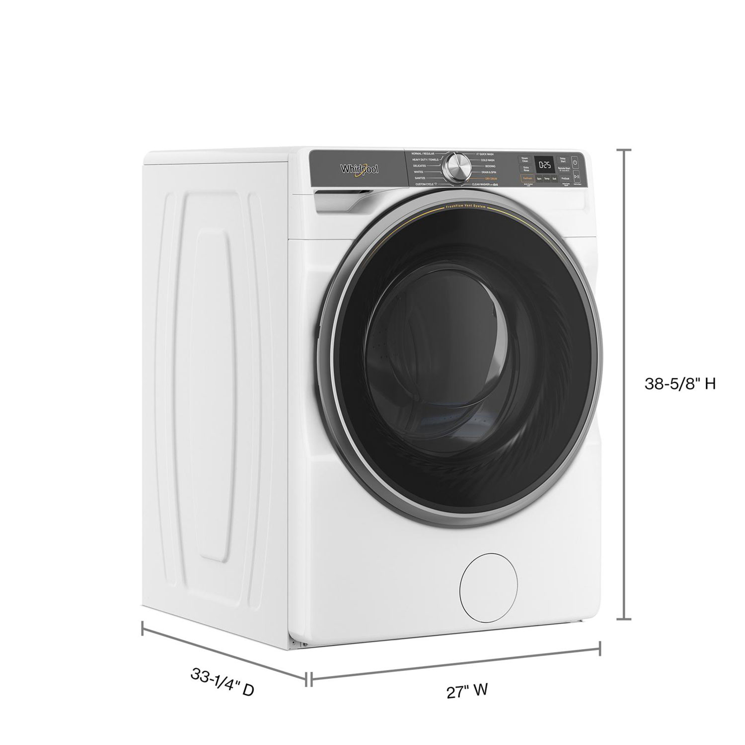Whirlpool 5.8 Cu. Ft. High Efficiency Front Load Steam Washer - White