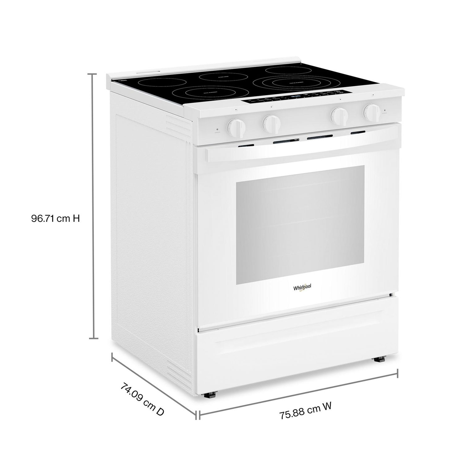 Whirlpool 31" 5.3 Cu. Ft. Self-Clean Slide-In Electric Air Fry Range - White