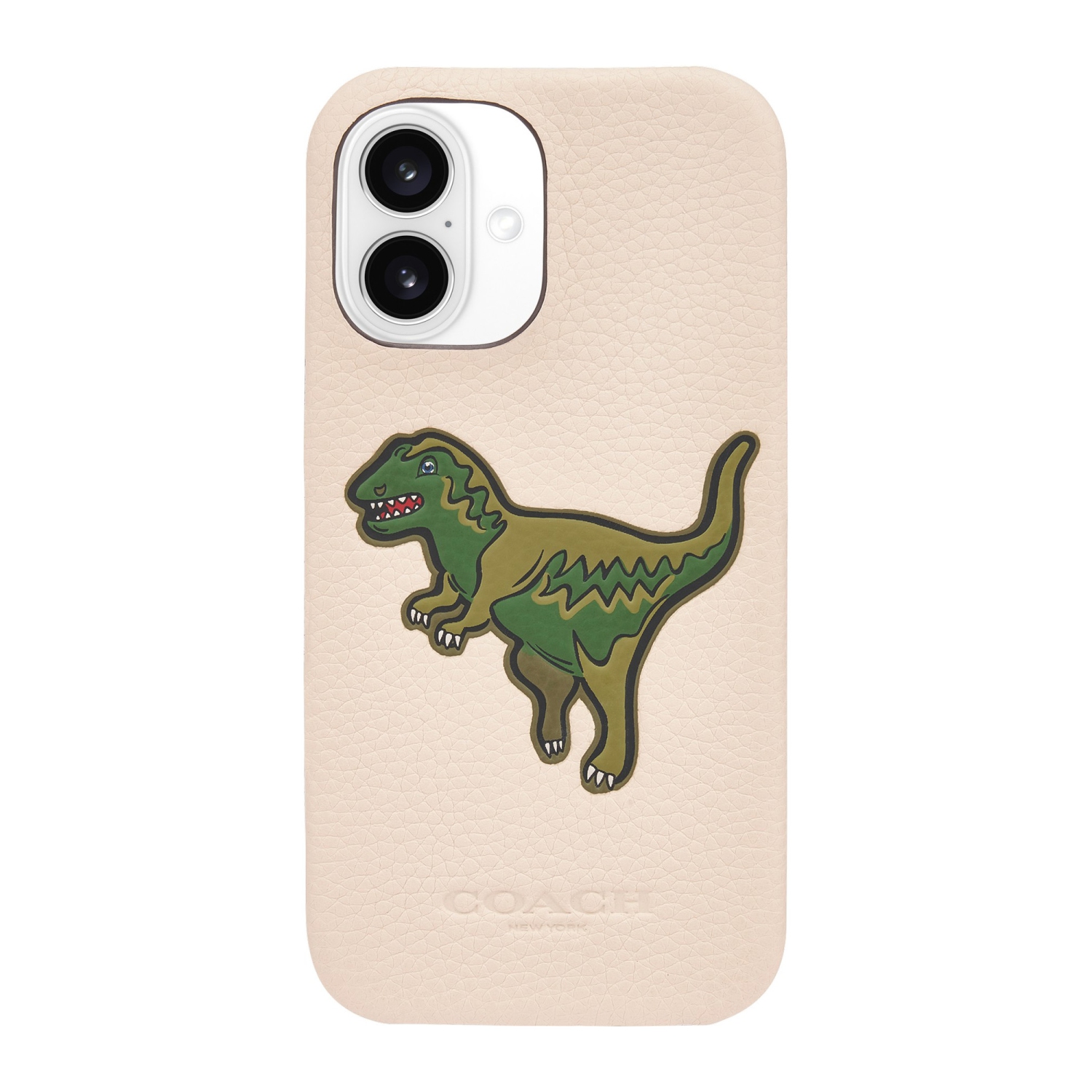 Coach Leather iPhone 16 Fitted Hard Shell Case - White/Green