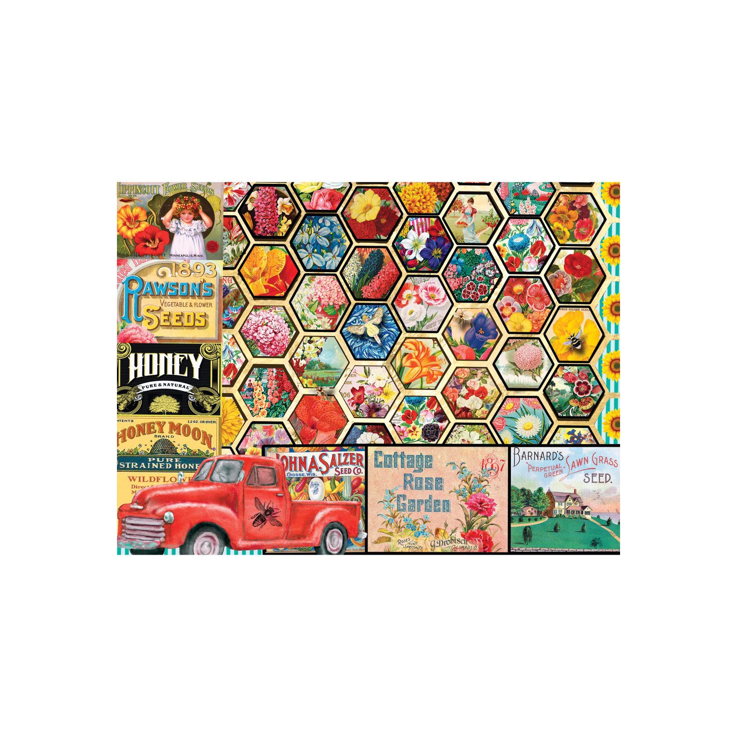 Casse-tête de 1000 pièces pour adultes avec fleurs et graines Honeycomb Kodak de CRA-Z-Art