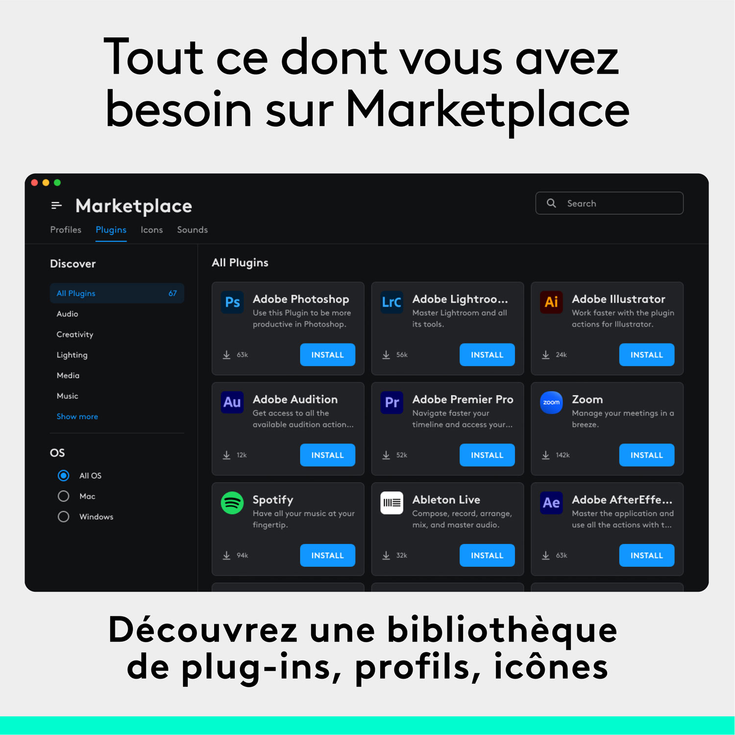Console numérique programmable et molette de commande MX Creative de Logitech - Graphite