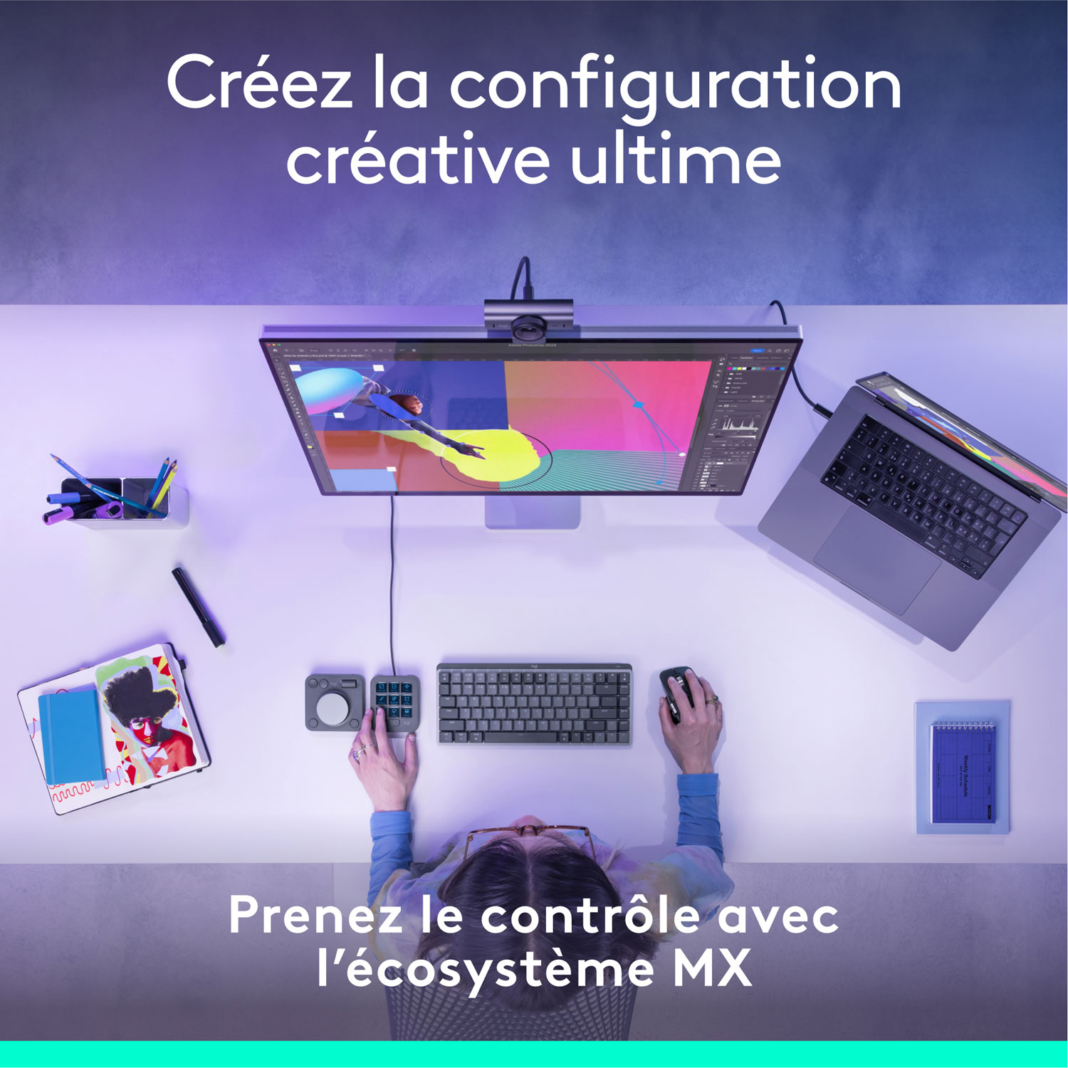 Console numérique programmable et molette de commande MX Creative de Logitech - Graphite