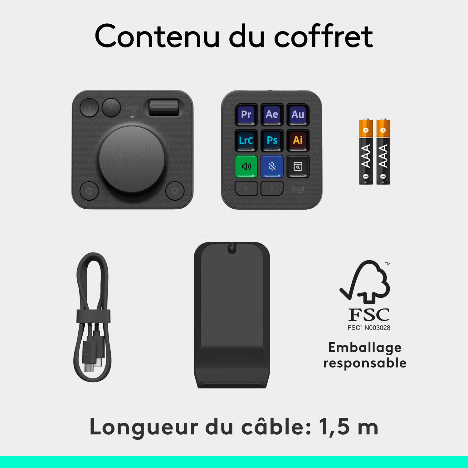 Console numérique programmable et molette de commande MX Creative de Logitech - Graphite