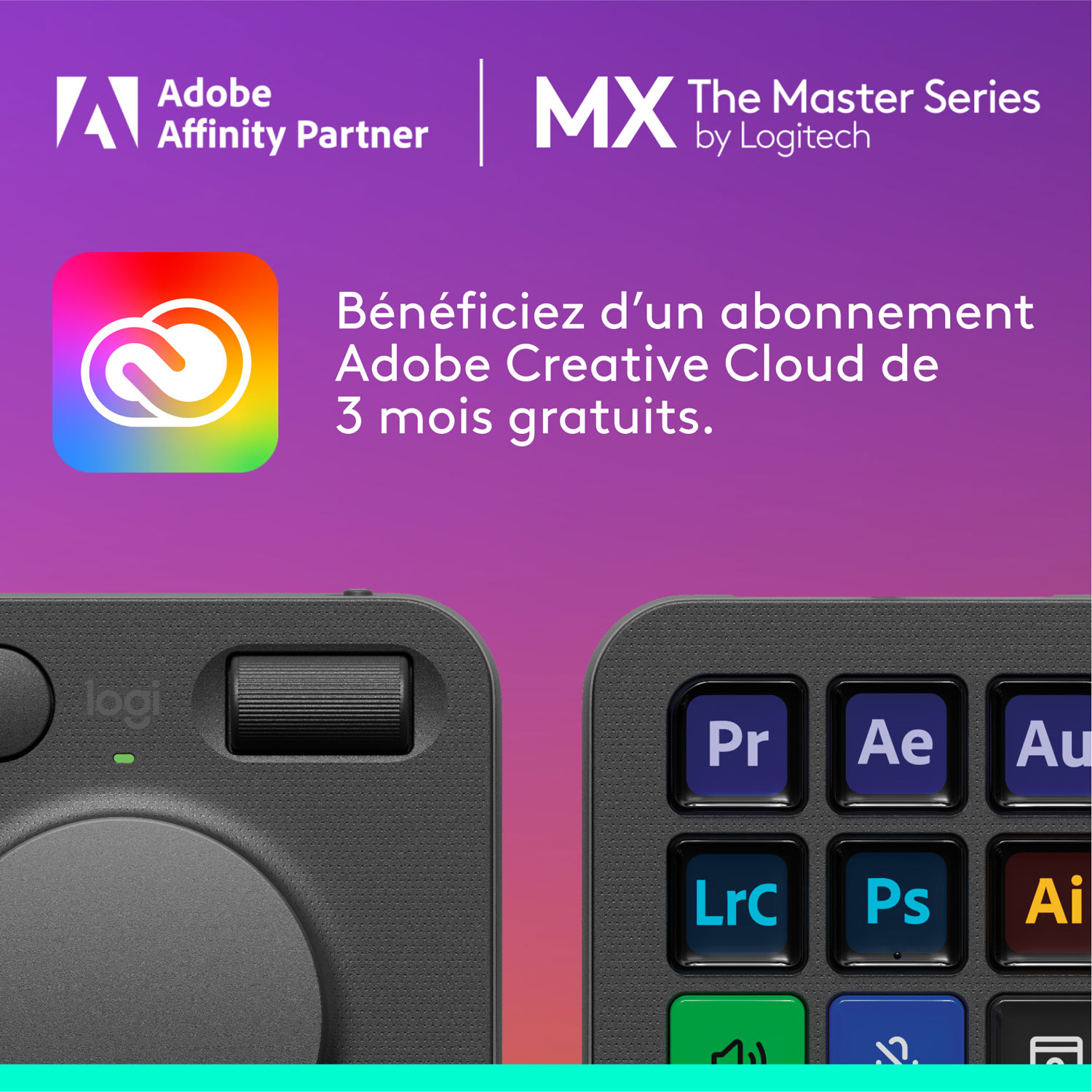 Console numérique programmable et molette de commande MX Creative de Logitech - Graphite